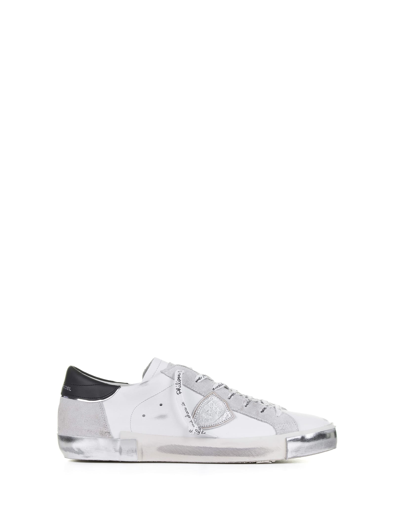 Philippe Model Sneakers In Blanc Argent