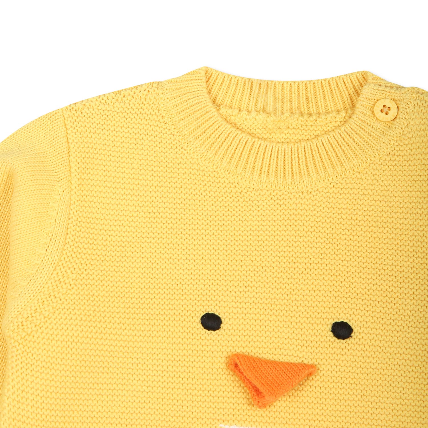 Stella Mccartney Yellow Sweater For Baby Boy With Chick In Yellow