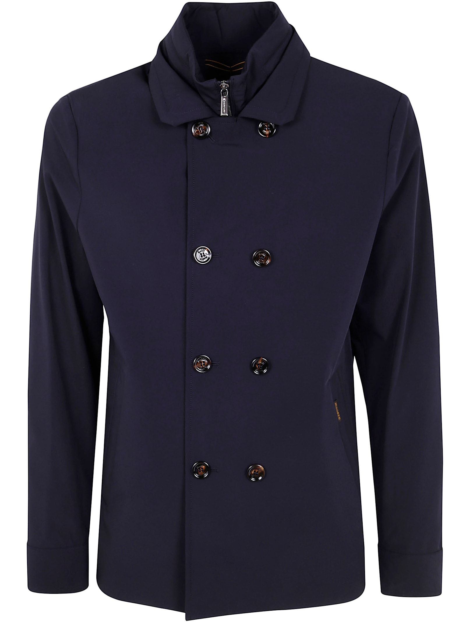 Moorer `volmer` Double-breasted Blazer In Dark Blue