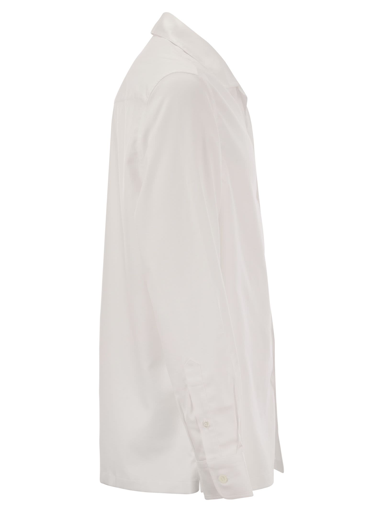 Shop Brunello Cucinelli Classic Easy Fit Cotton Shirt In White