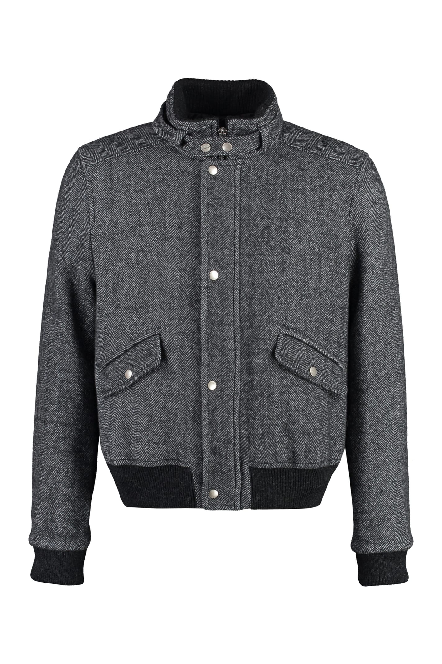Shop Isabel Marant Peter Wool Bomber Jacket In Grey