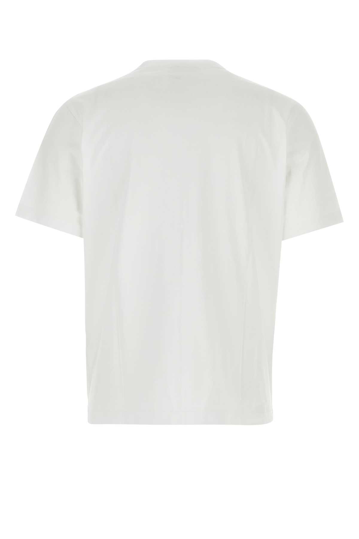 Shop Maison Kitsuné White Cotton T-shirt In Whiteblack