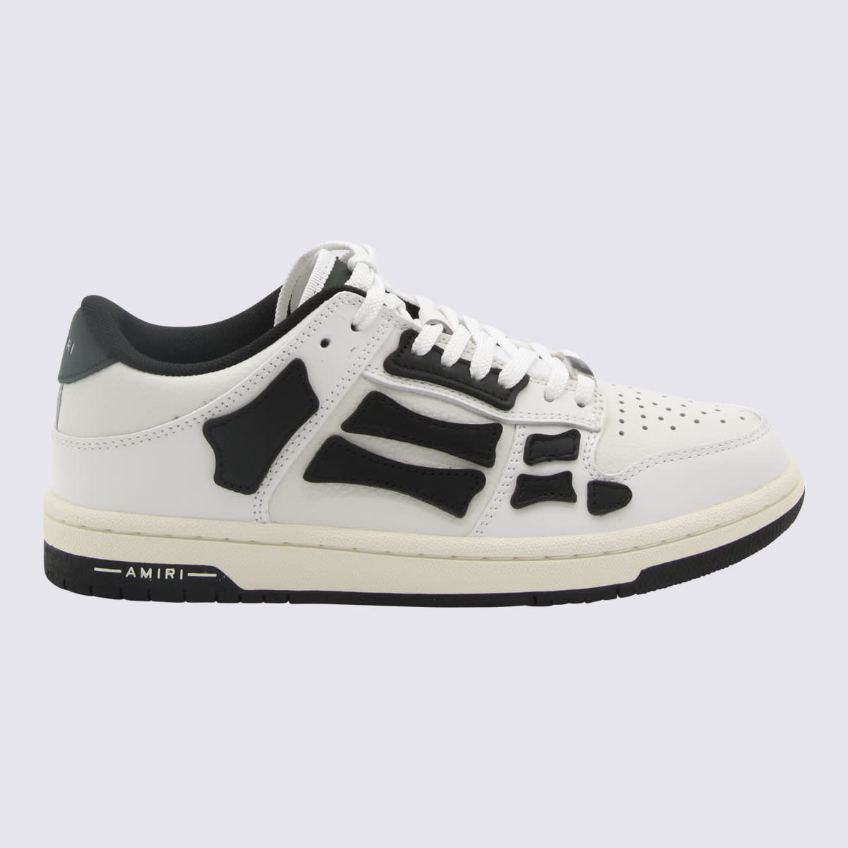 AMIRI White And Black Leather Chunky Skel Low Top Sneakers