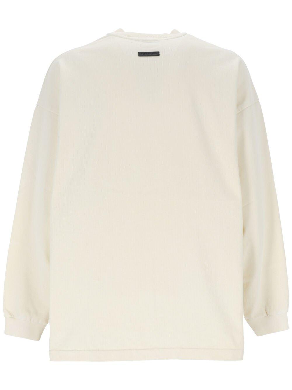 Shop Fear Of God Airbrush 8 Long-sleeved Crewneck T-shirt In Neutrals