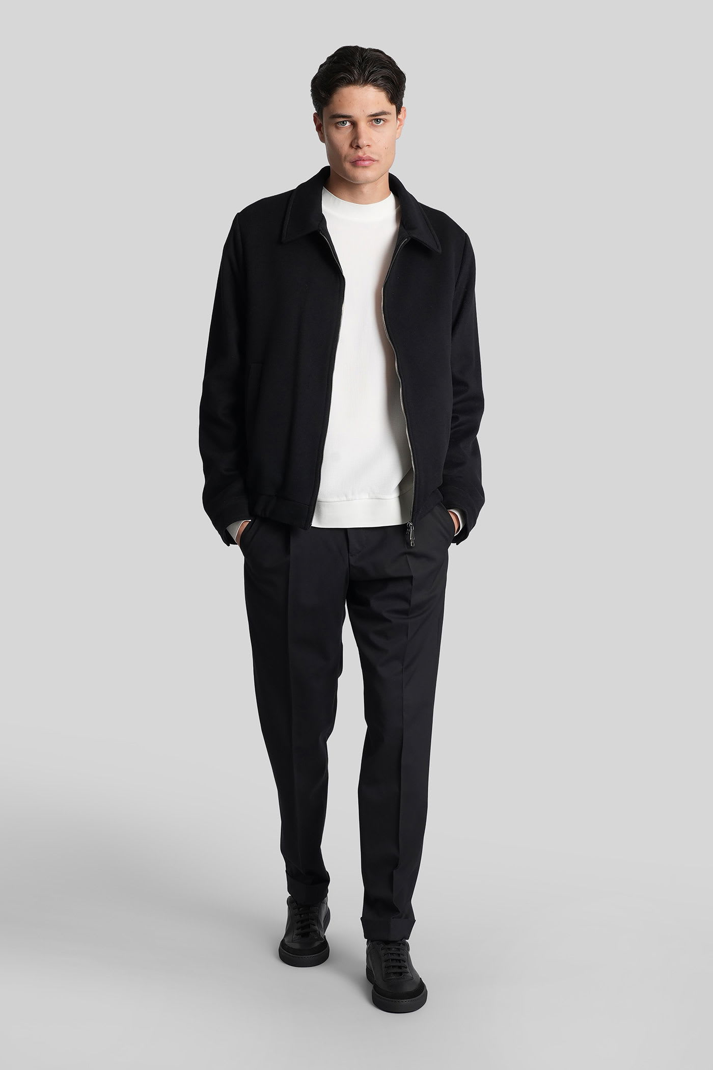 Pt Torino Pants In Black Wool In Black