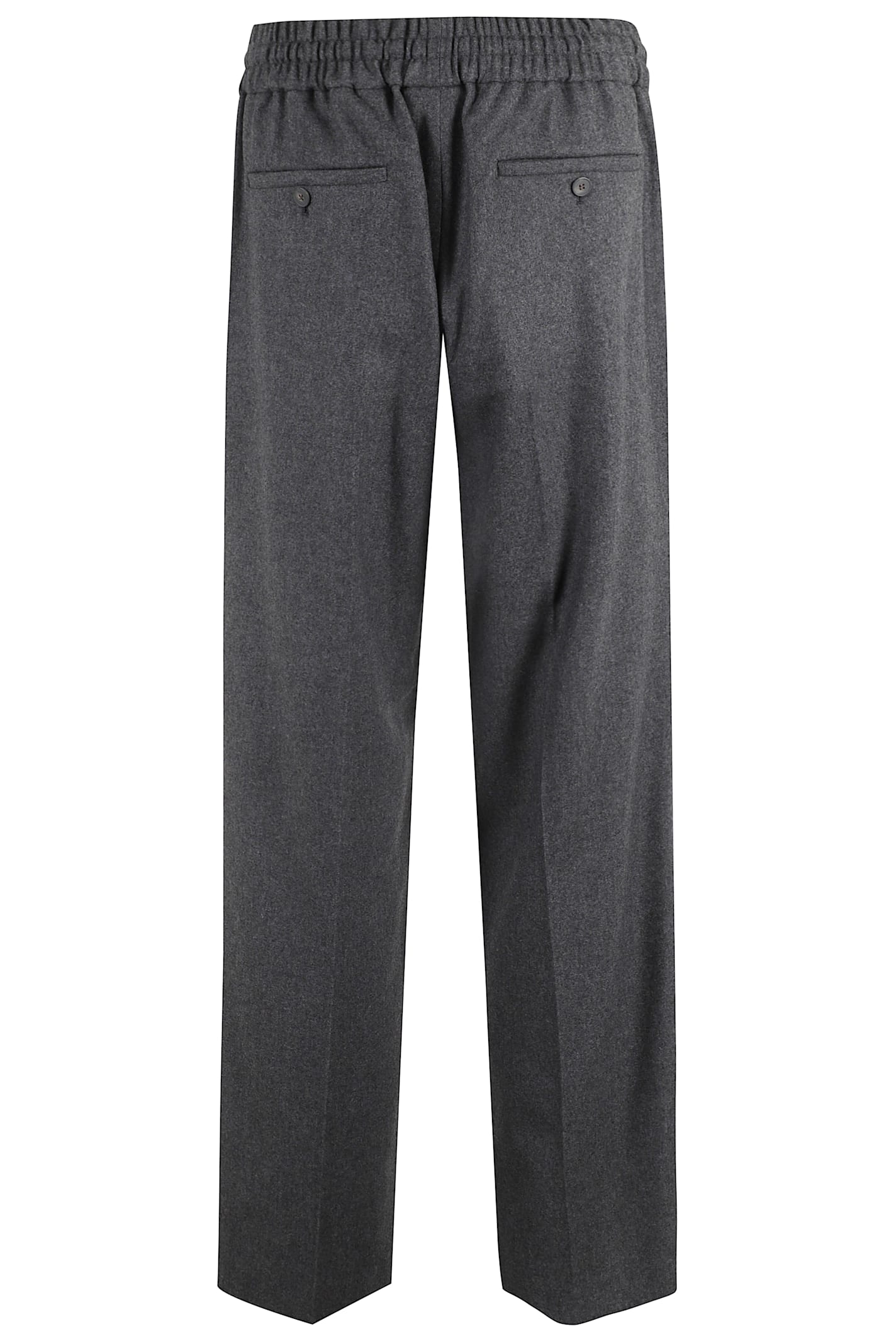 Drôle De Monsieur Flannel Elasticated Straight Leg Trousers In Green