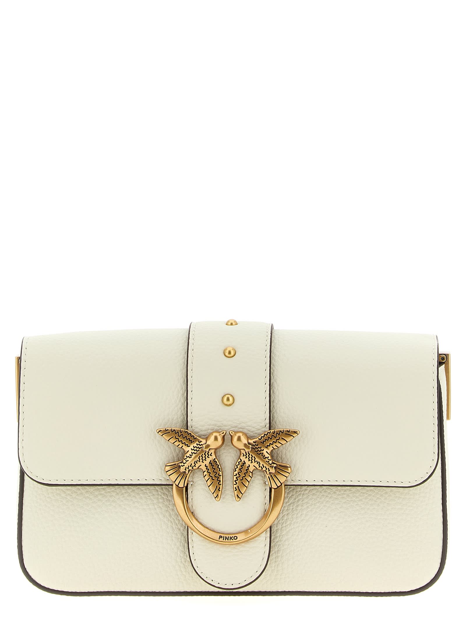 Pinko Love One Classic Slouchy Clutch In White