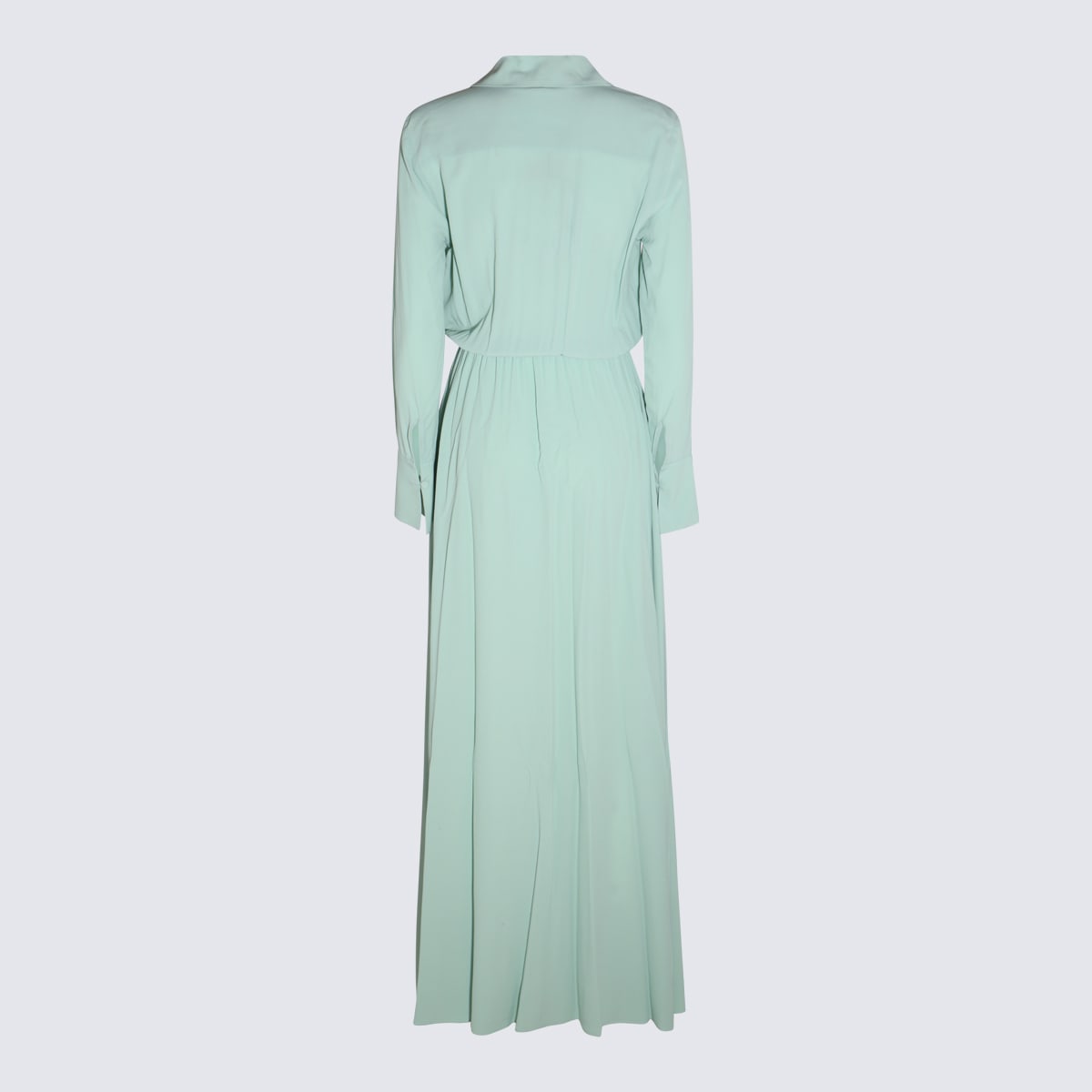 Shop Federica Tosi Light Green Silk Blend Long Dress In Verde Acqua