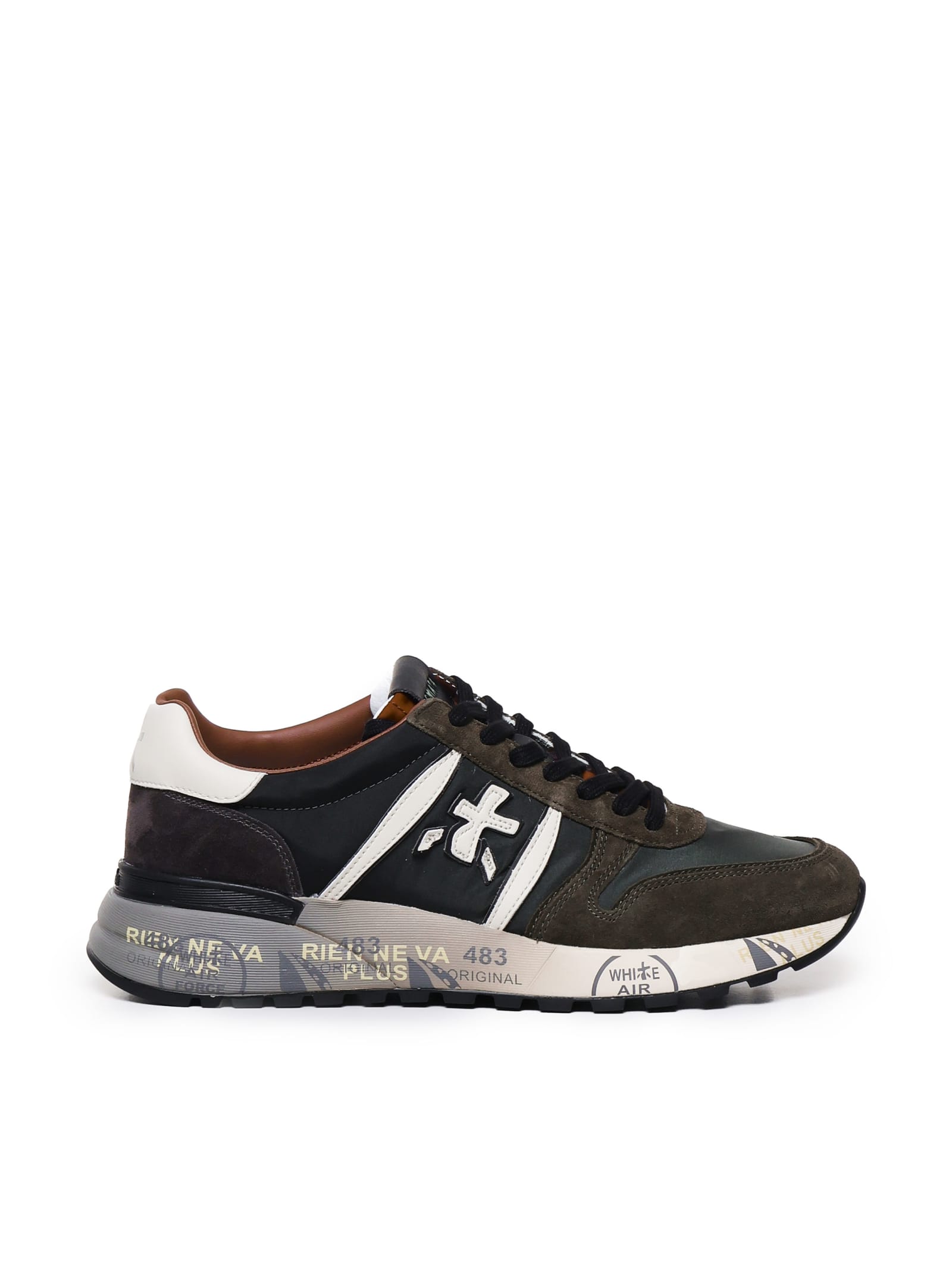 Shop Premiata Sneakers Lander Sneakers In Military Green