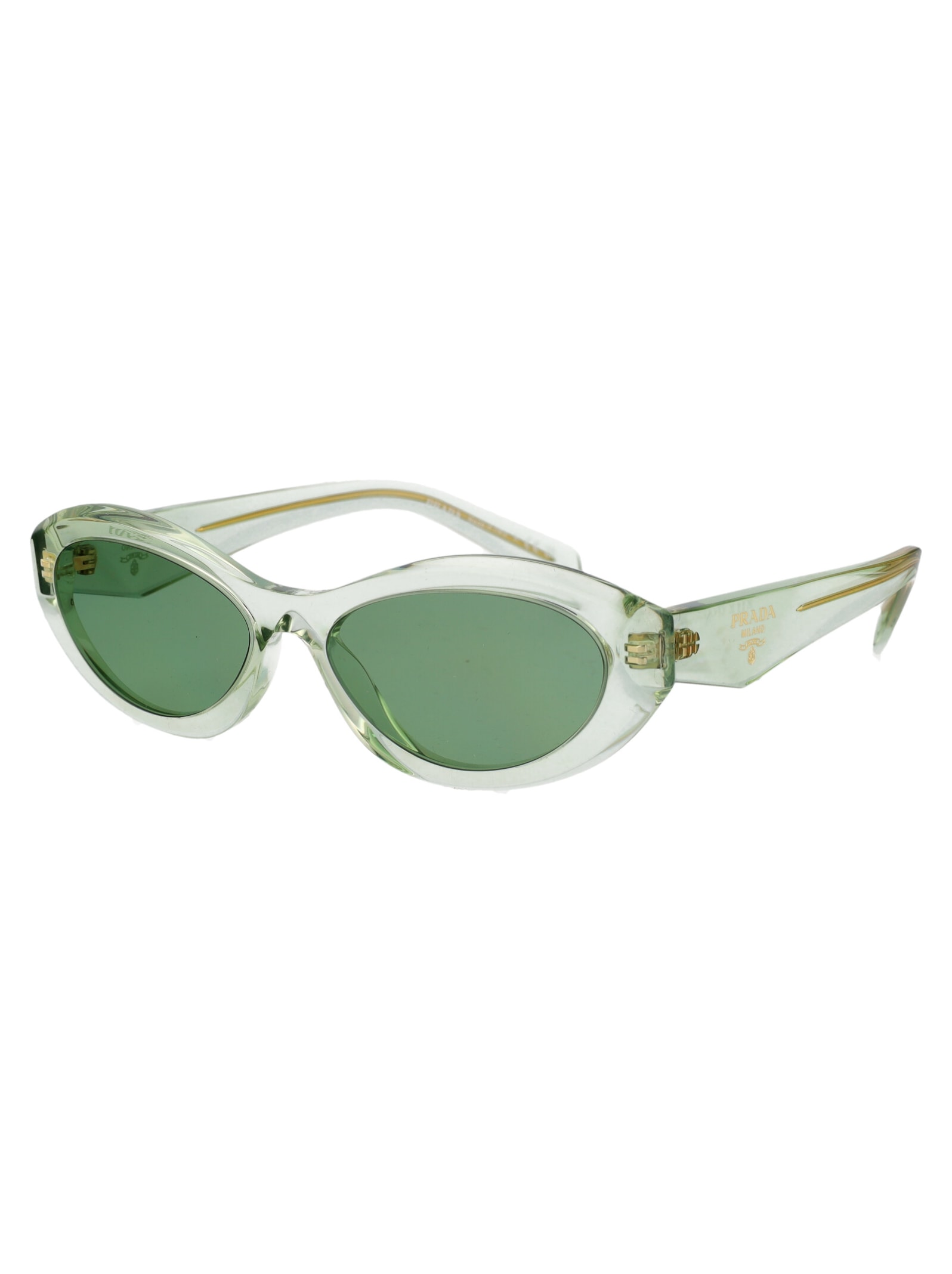 Shop Prada 0pr 26zs Sunglasses In 14r20e Transparent Mint