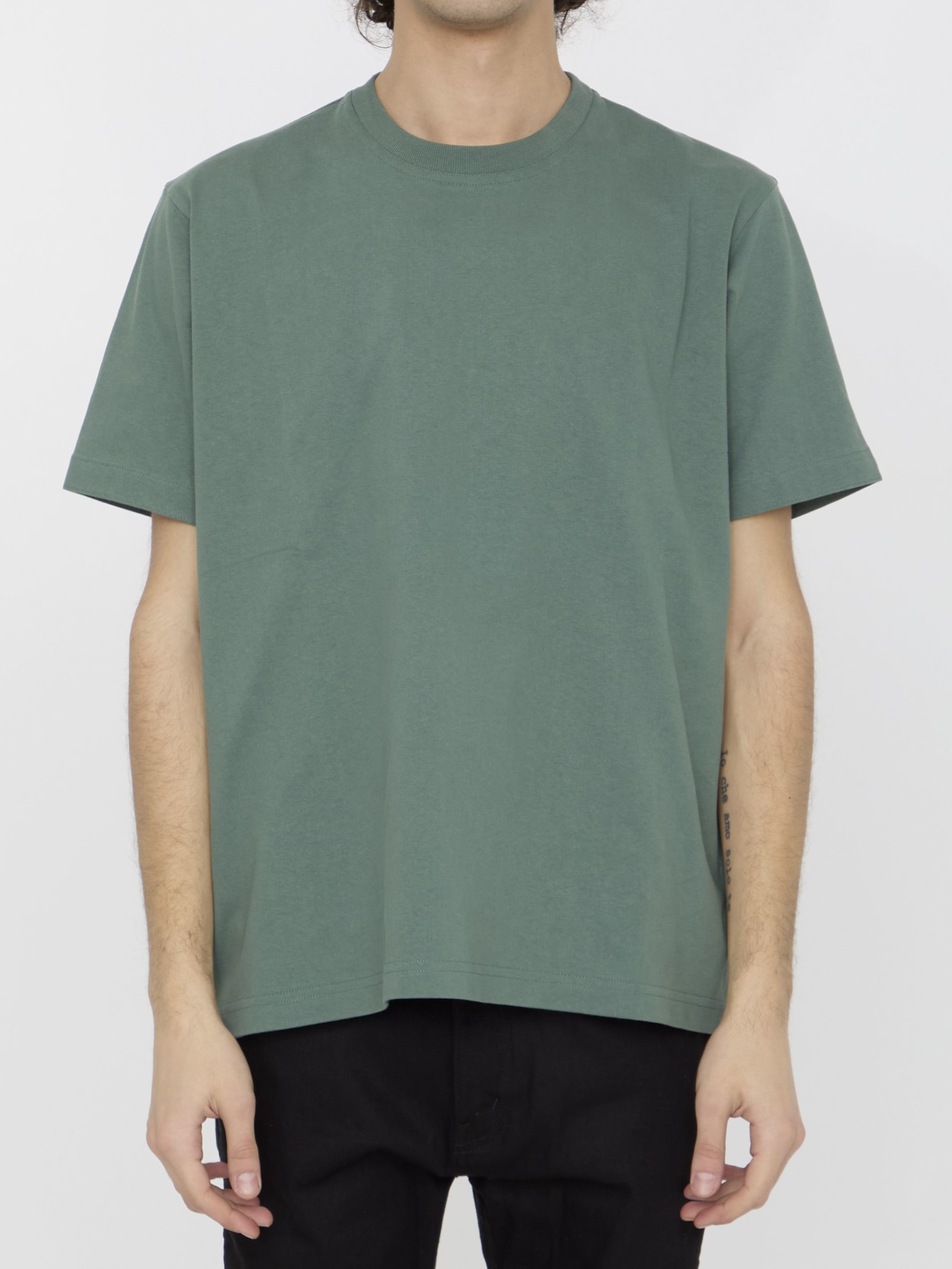 Bottega Veneta Crew-neck Cotton T-shirt In Green