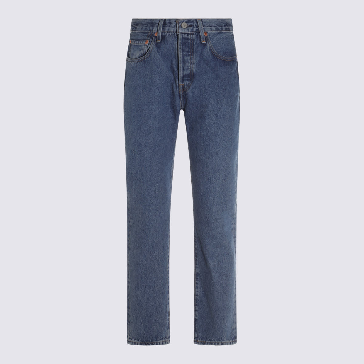 Shop Levi's Blue Cotton 501 Cotton Denim Jeans