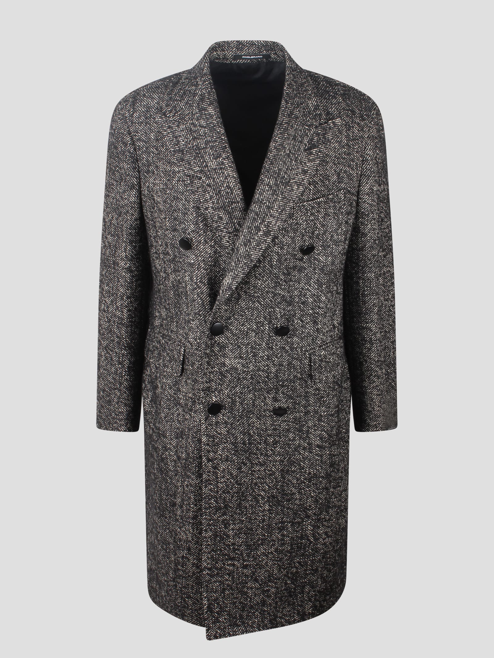 Shop Tagliatore Tweed Coat In Black