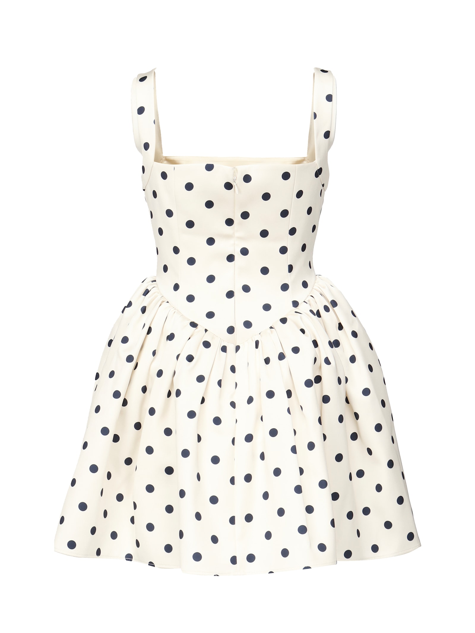 Self-portrait Pleated Polka-dot Duchesse-satin Mini Dress In White