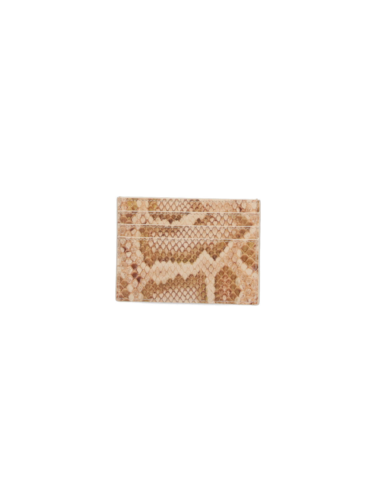 Celine Triomphe Python Leather Card Holder In Sand