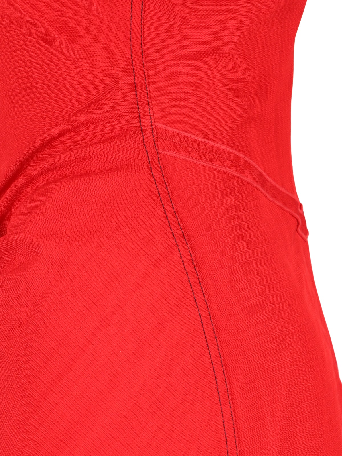 Shop Victoria Beckham Draped Midi Dress In Red