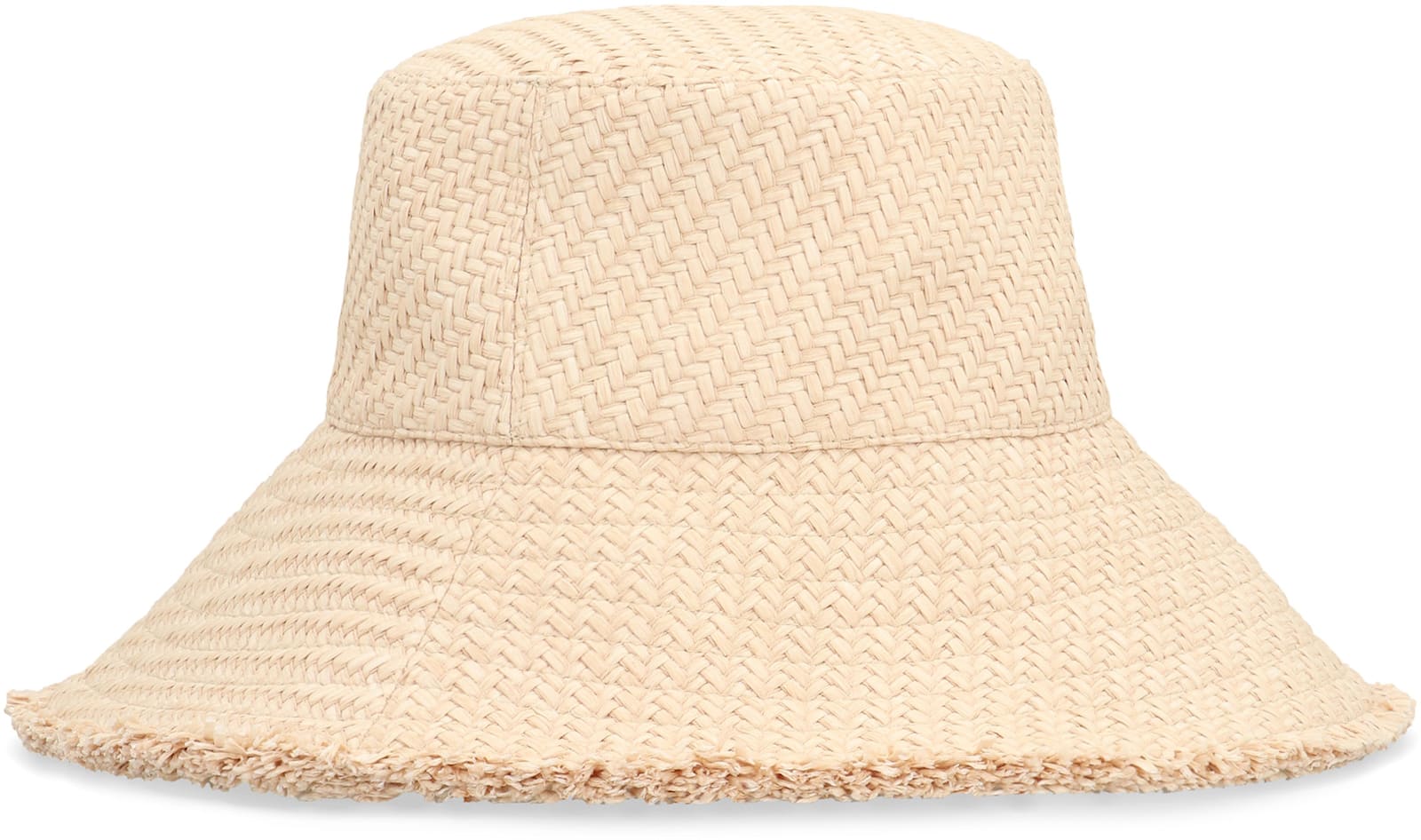 Moncler Logo-patch Woven Bucket Hat In Panna
