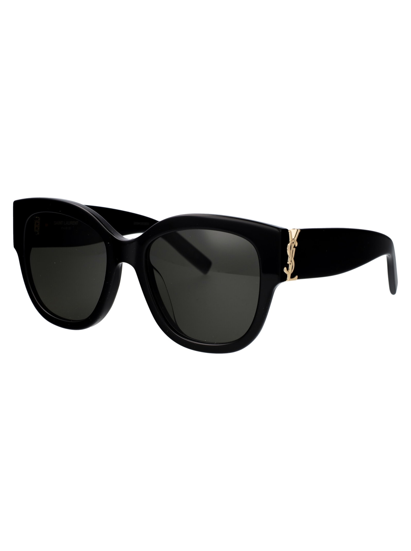 Saint Laurent Sl M95/f Sunglasses In 001 Black Black Grey
