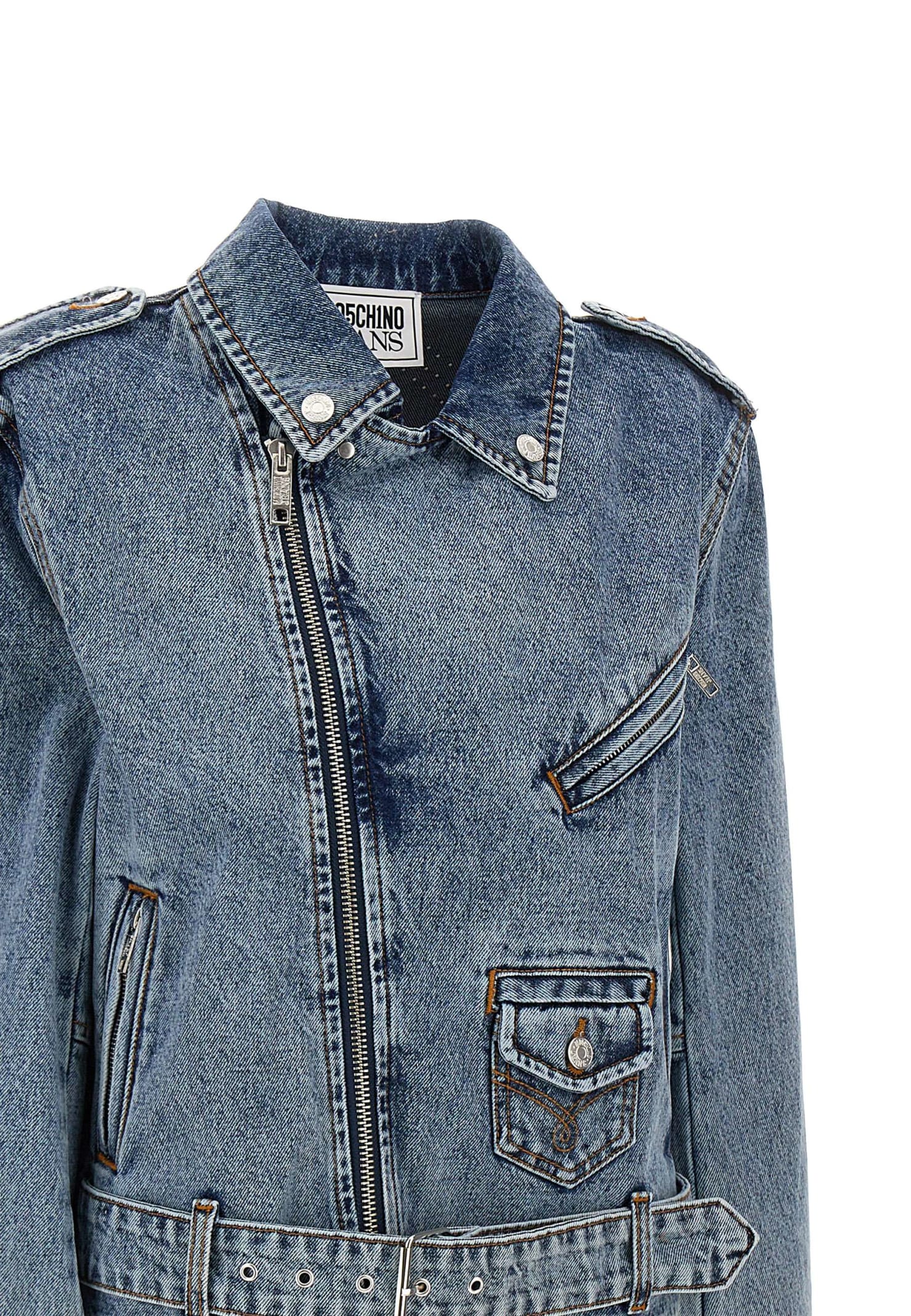 Moschino Biker Peace Symbol In Blue