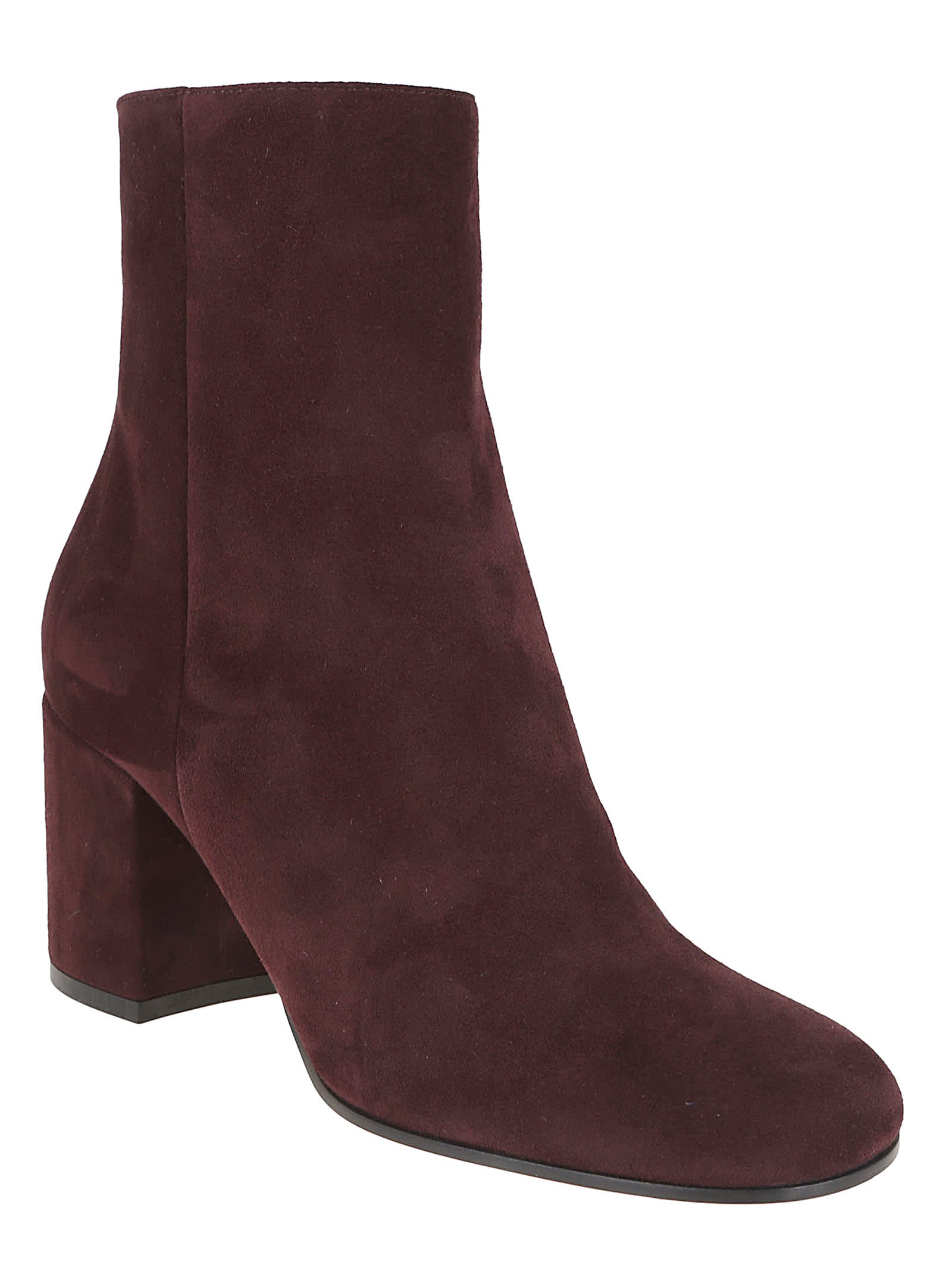 Gianvito Rossi Soft Suede Ankle Boot With Block Heel In Animal Print