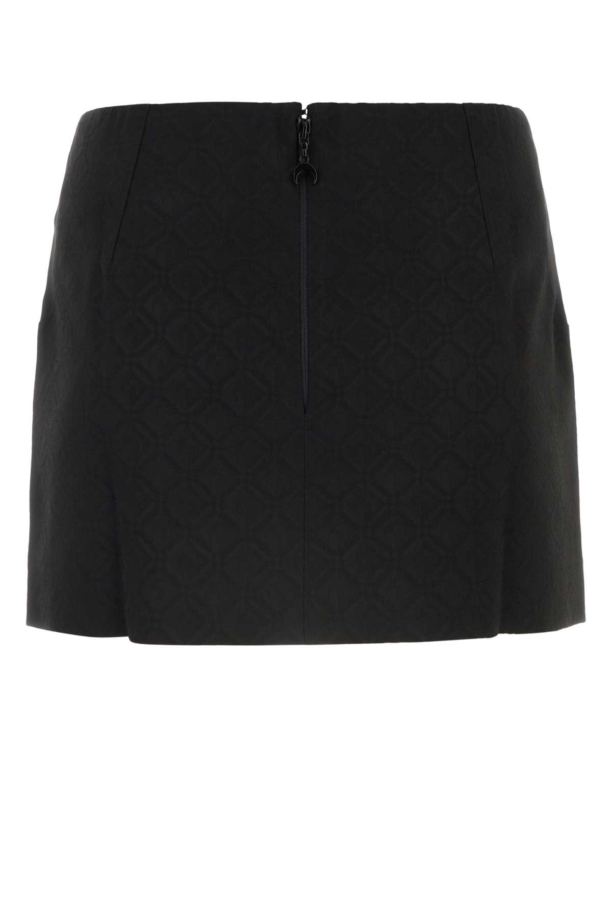 Shop Marine Serre Black Stretch Viscose Blend Mini Skirt