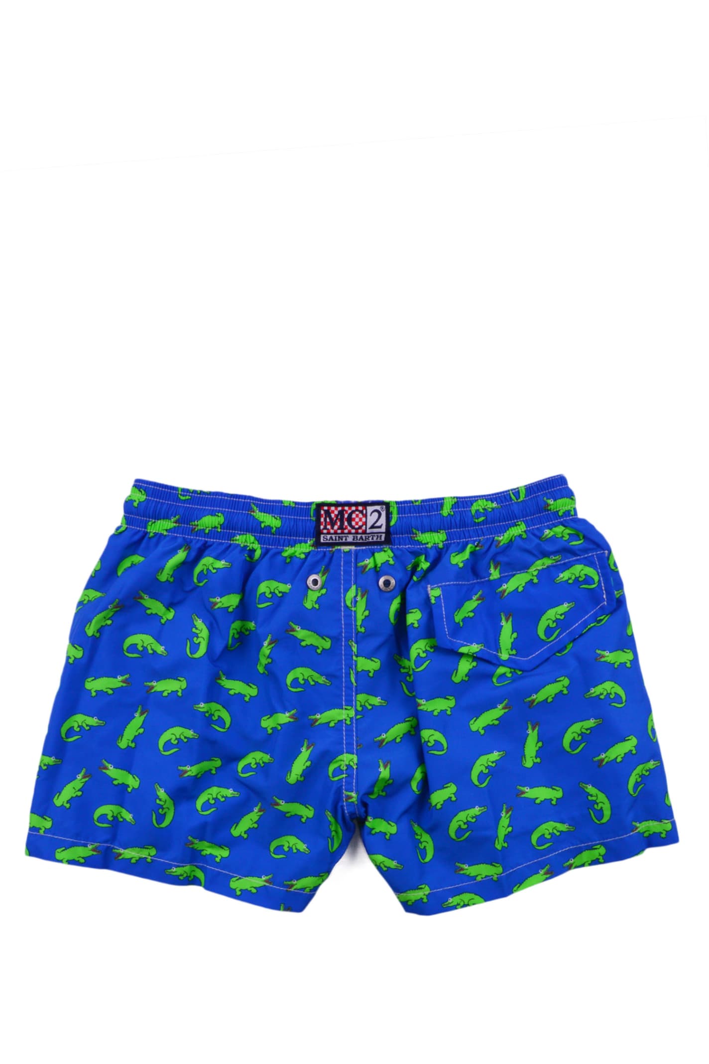 Shop Mc2 Saint Barth Shorts Swimsuit With Print In Blue