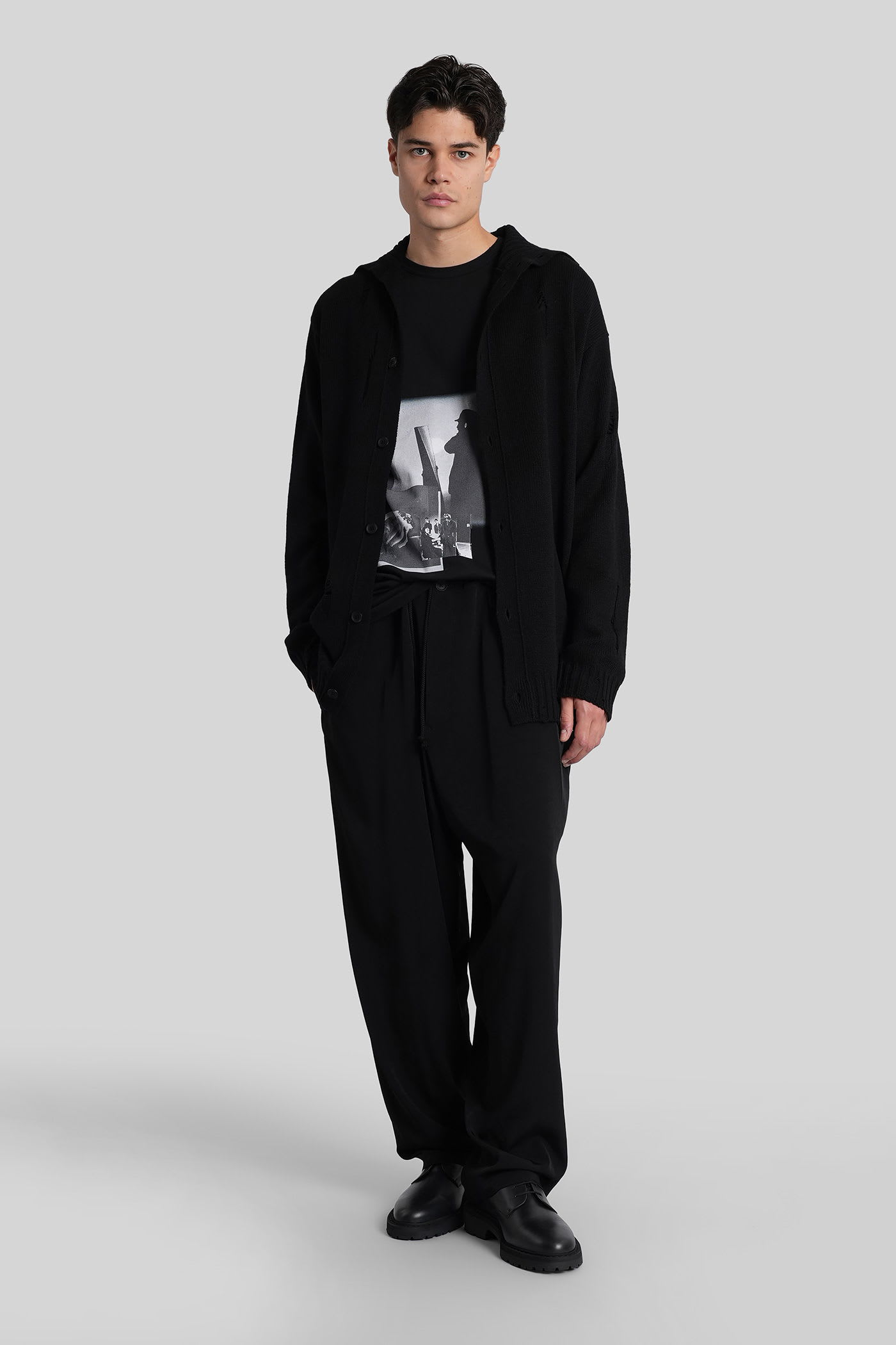Yohji Yamamoto Graphic-print Long-sleeve T-shirt In Black