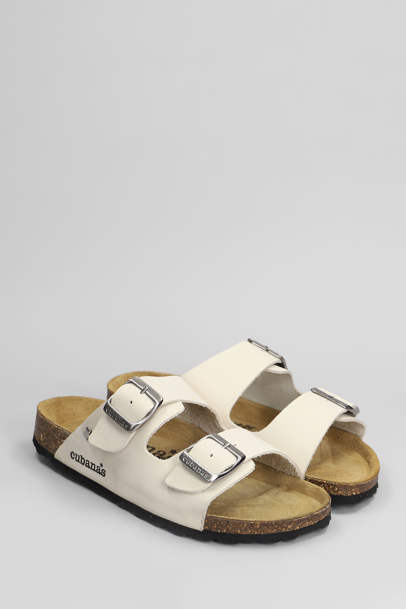 Cubanas Amalia Flats In White Leather In Neutral