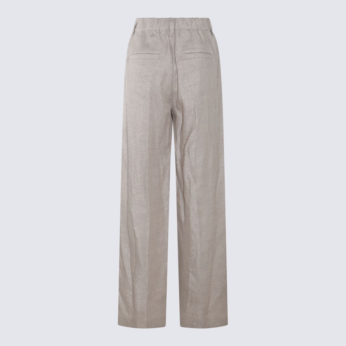Shop Brunello Cucinelli Light Grey Linen Pants