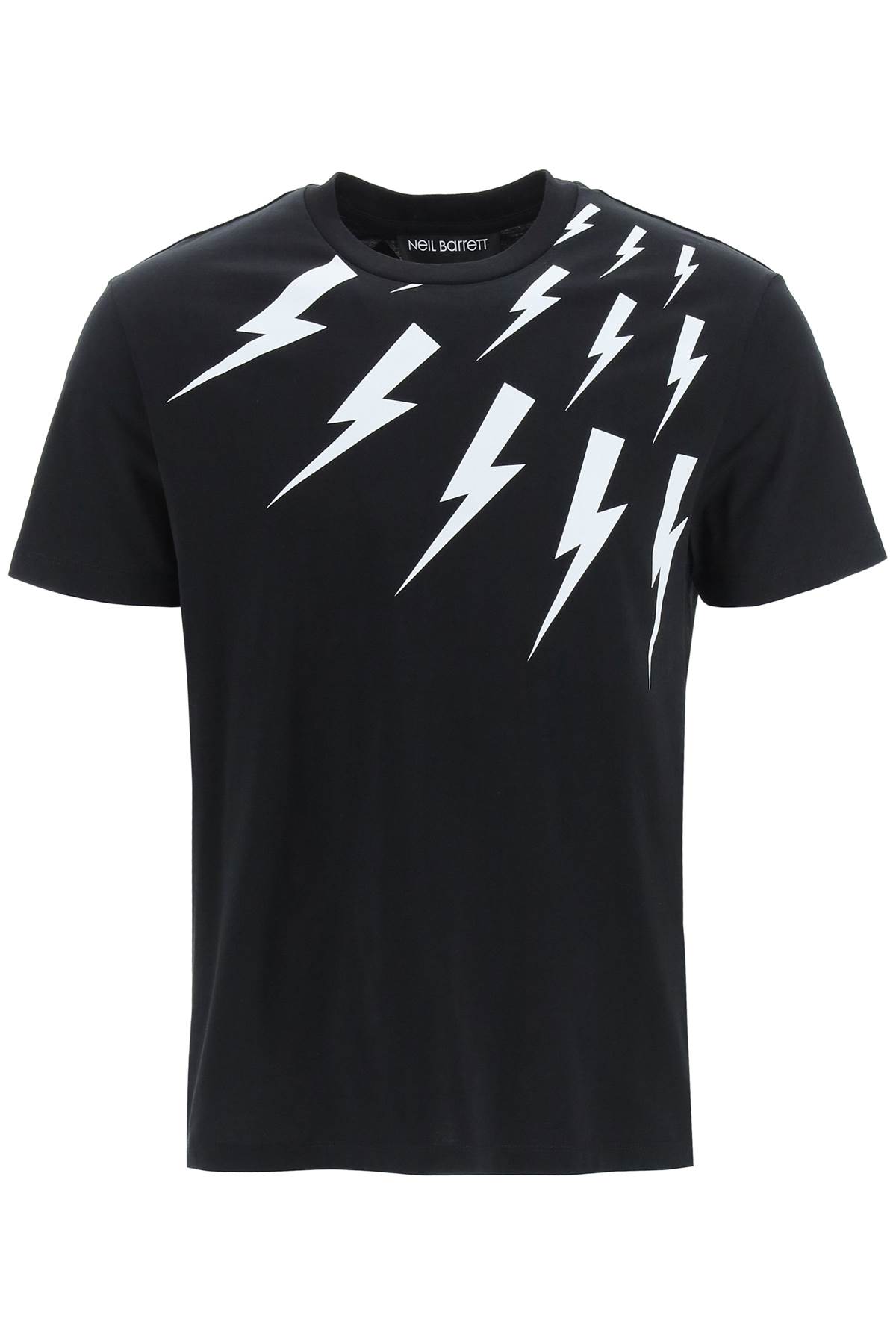 Neil Barrett Off-set Fair-isle Thunderbolt T-shirt