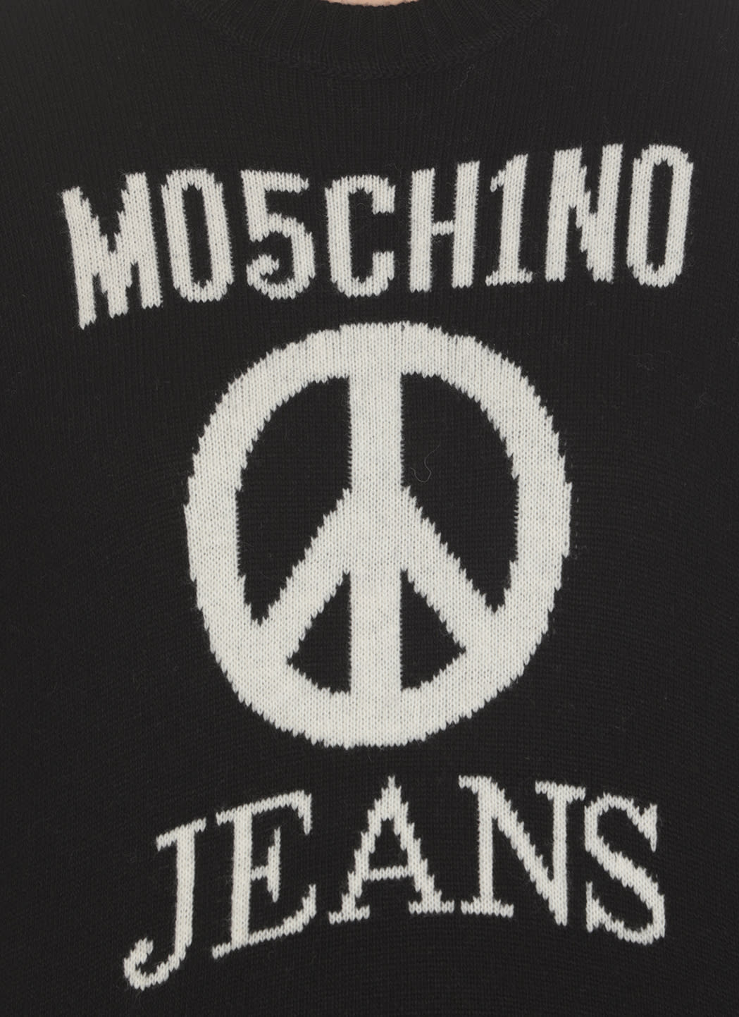 Shop M05ch1n0 Jeans Jeans Logo Intarsia-knit Dress In Black