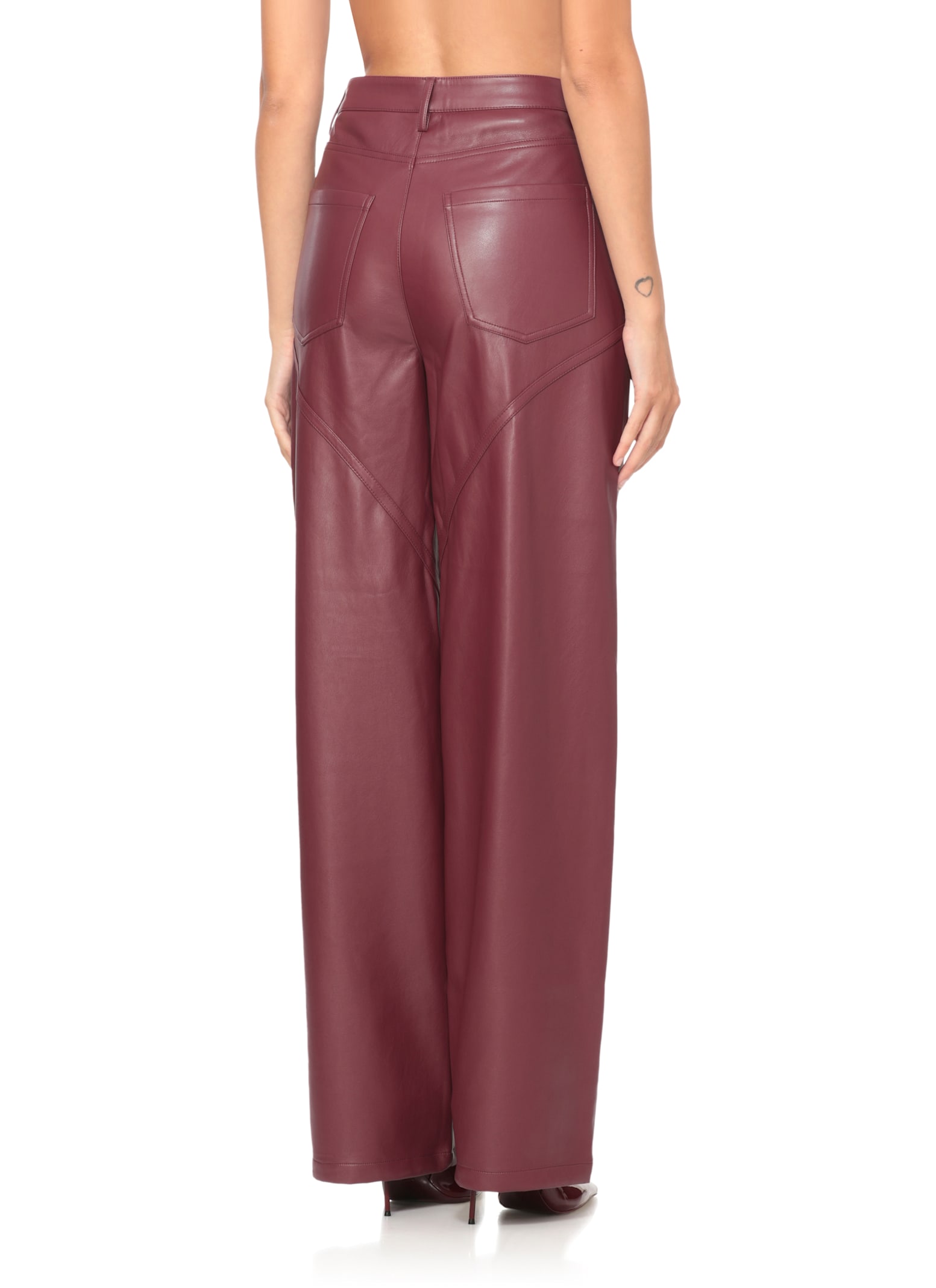 Rotate Birger Christensen Rotate Burgundy Polyester Pants In Burgundy