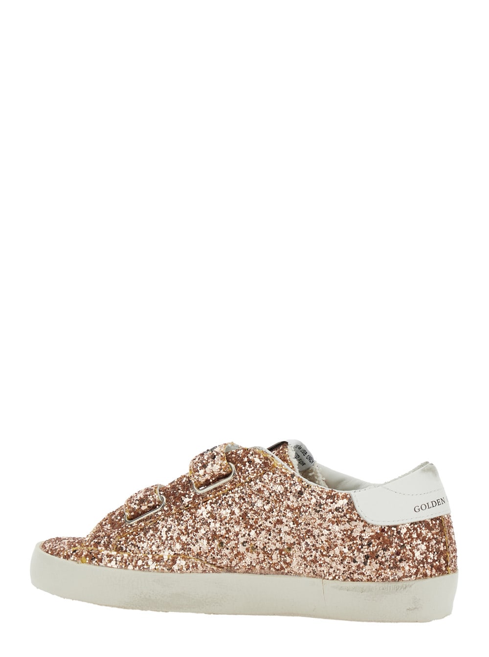 Golden Goose Old School Glitter Leather Sneakers In Brown