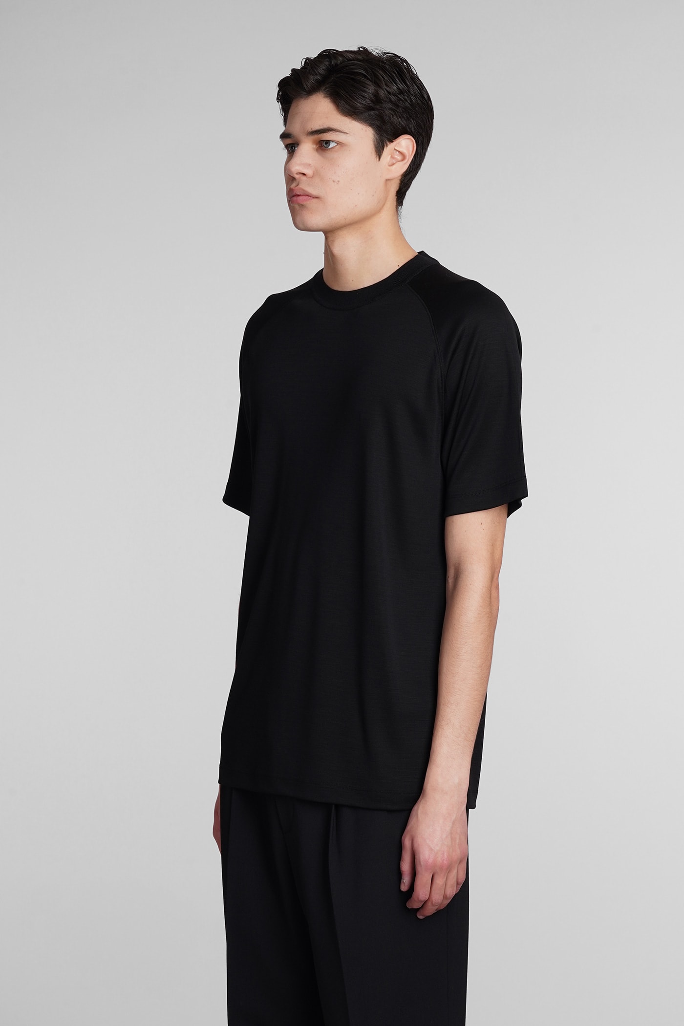 Shop Zegna T-shirt In Black Wool