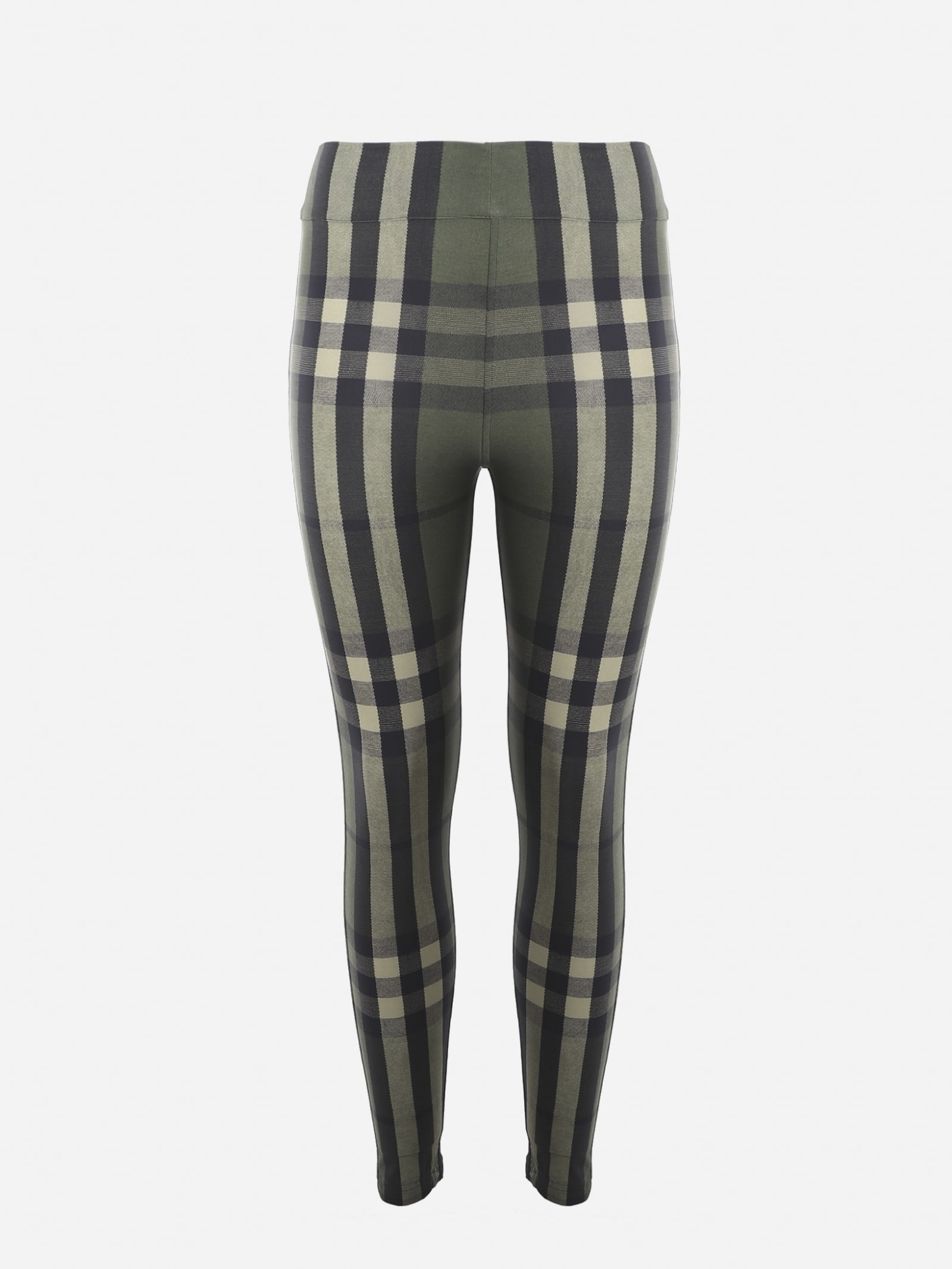 Burberry Jersey Leggings With All-over Tartan Motif