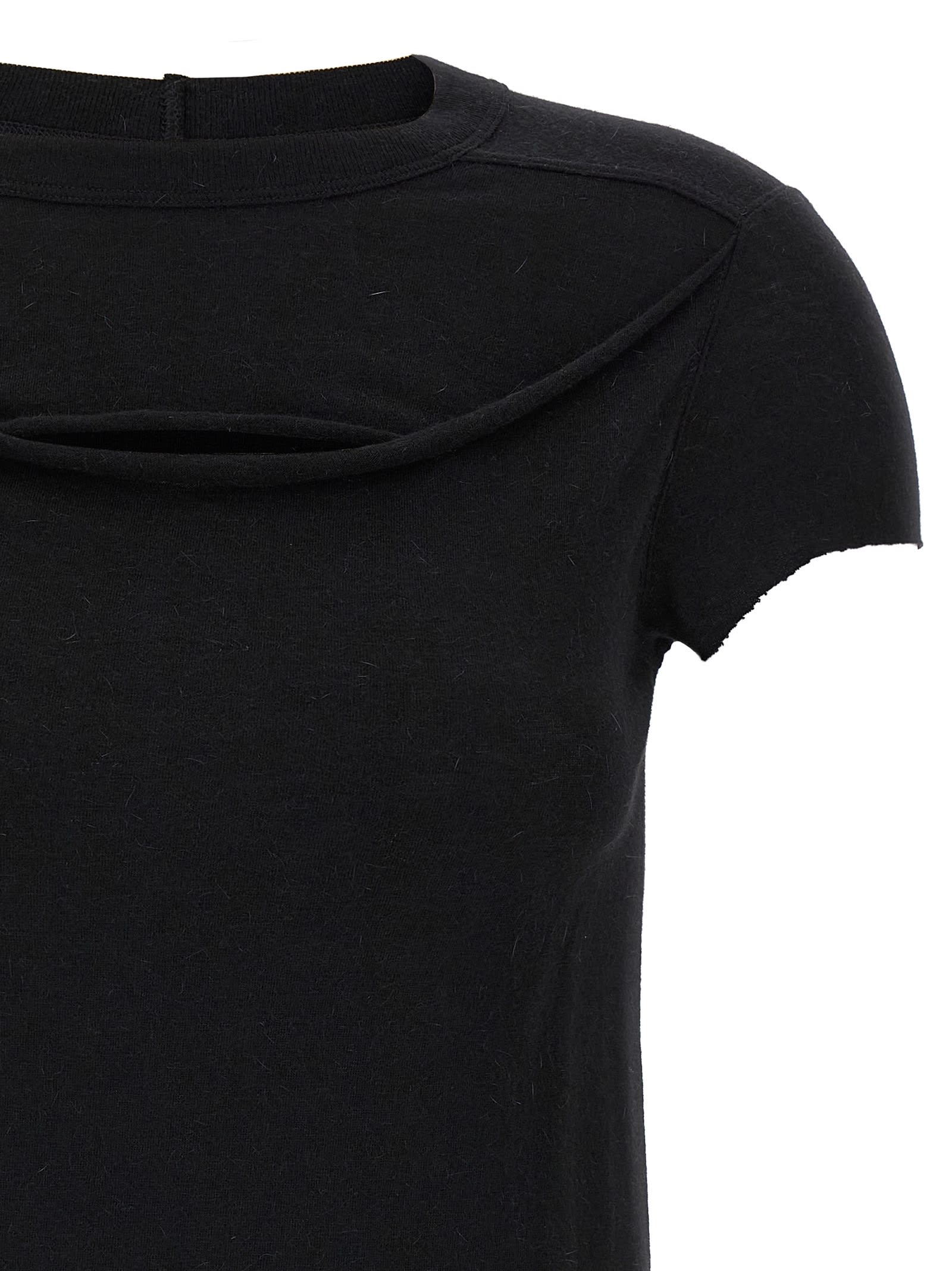 Rick Owens Cropped Level T T-shirt In Black