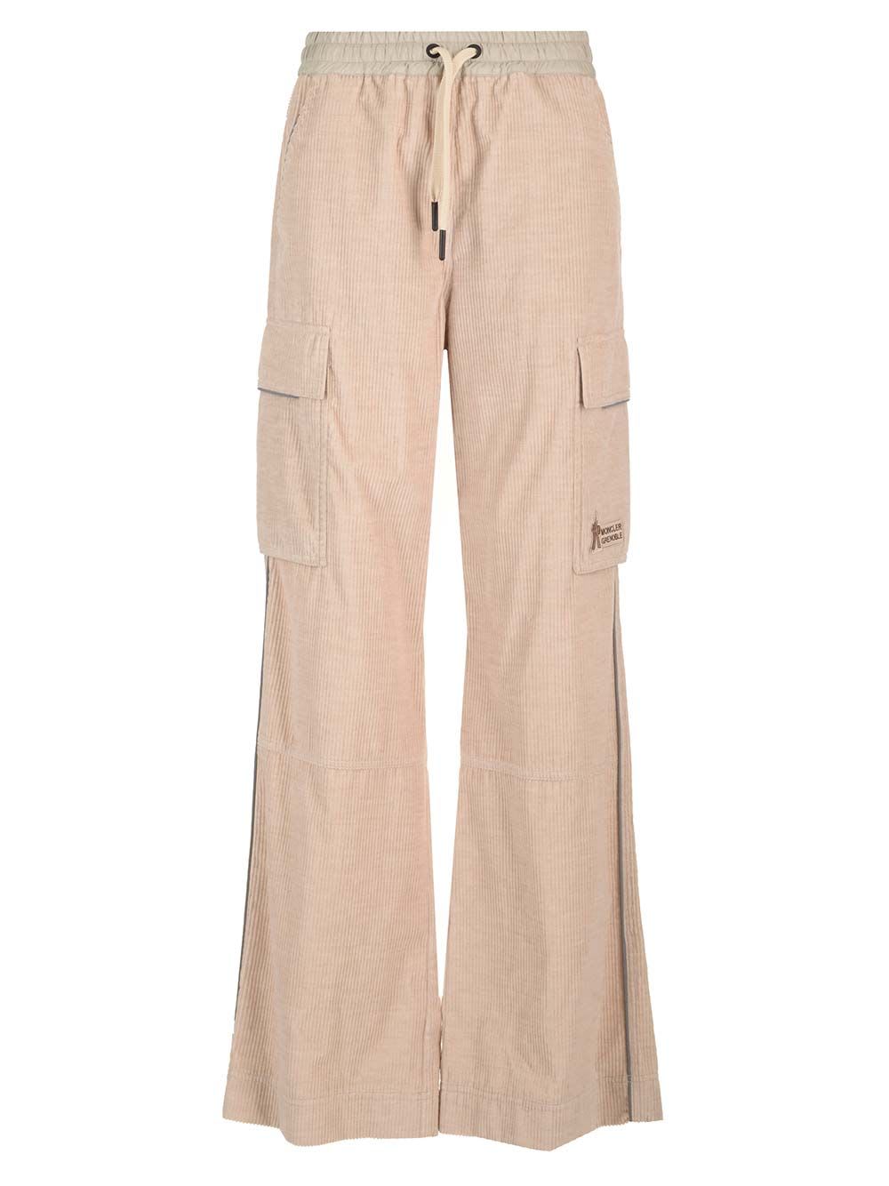 Shop Moncler Corduroy Trousers In Rose