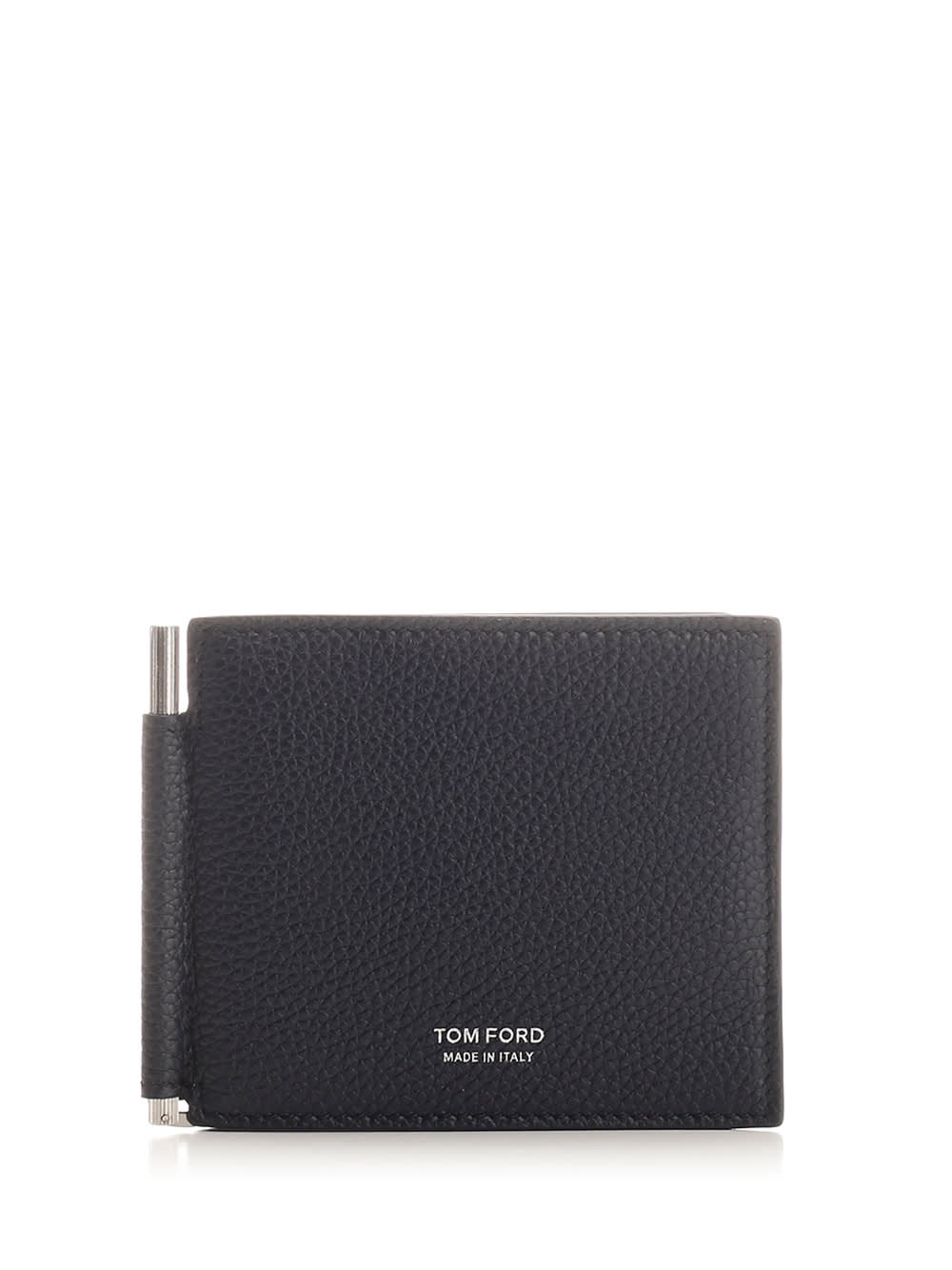 Tom Ford Soft Grain T Line Money Clip Wallet In Black