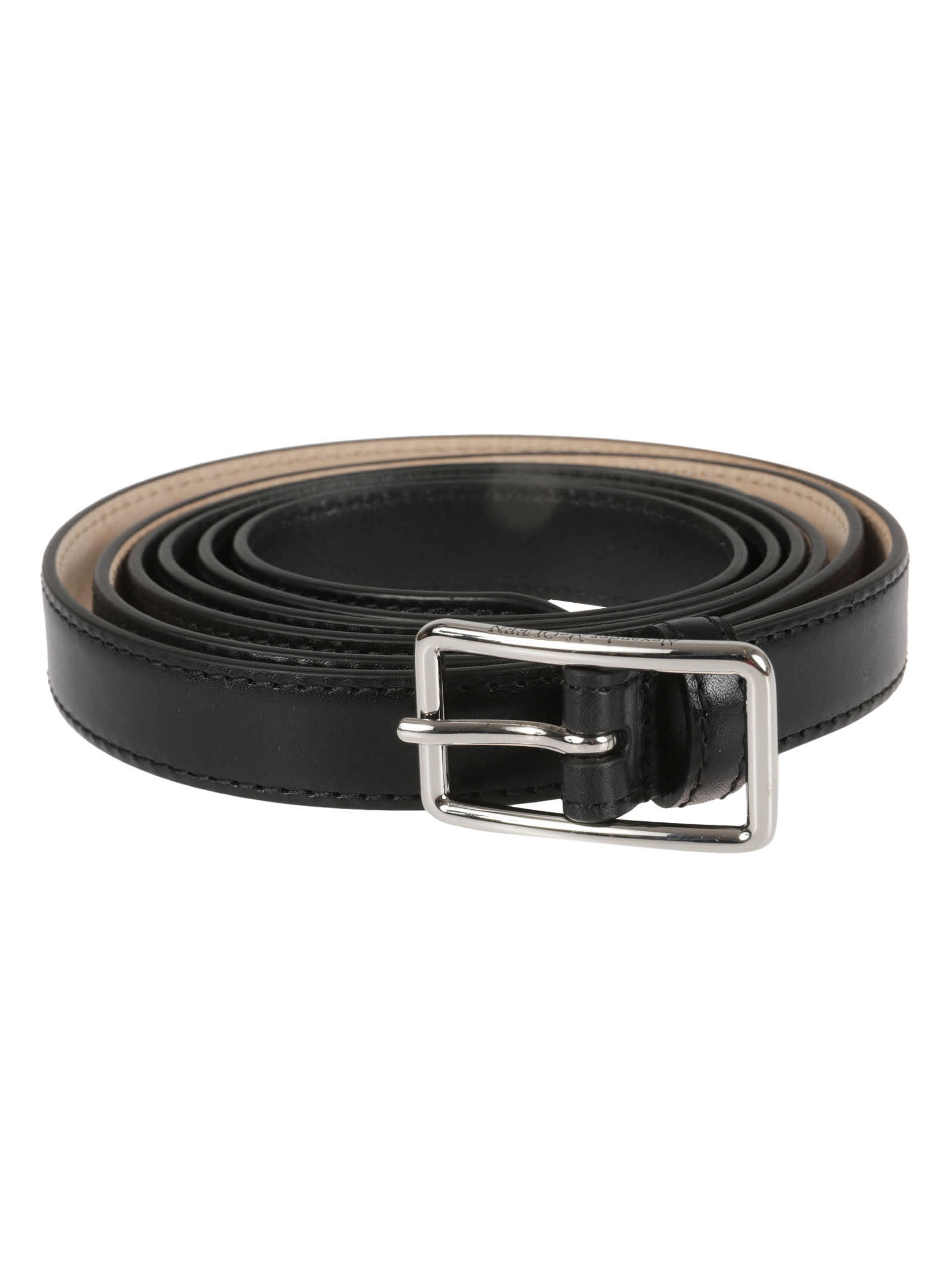 Shop Alexander Mcqueen Long Buckle Belt In Black