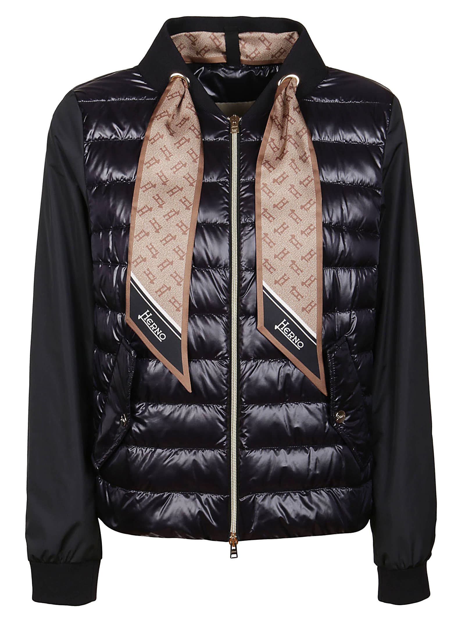 Herno Black Technical Fabric Down Jacket