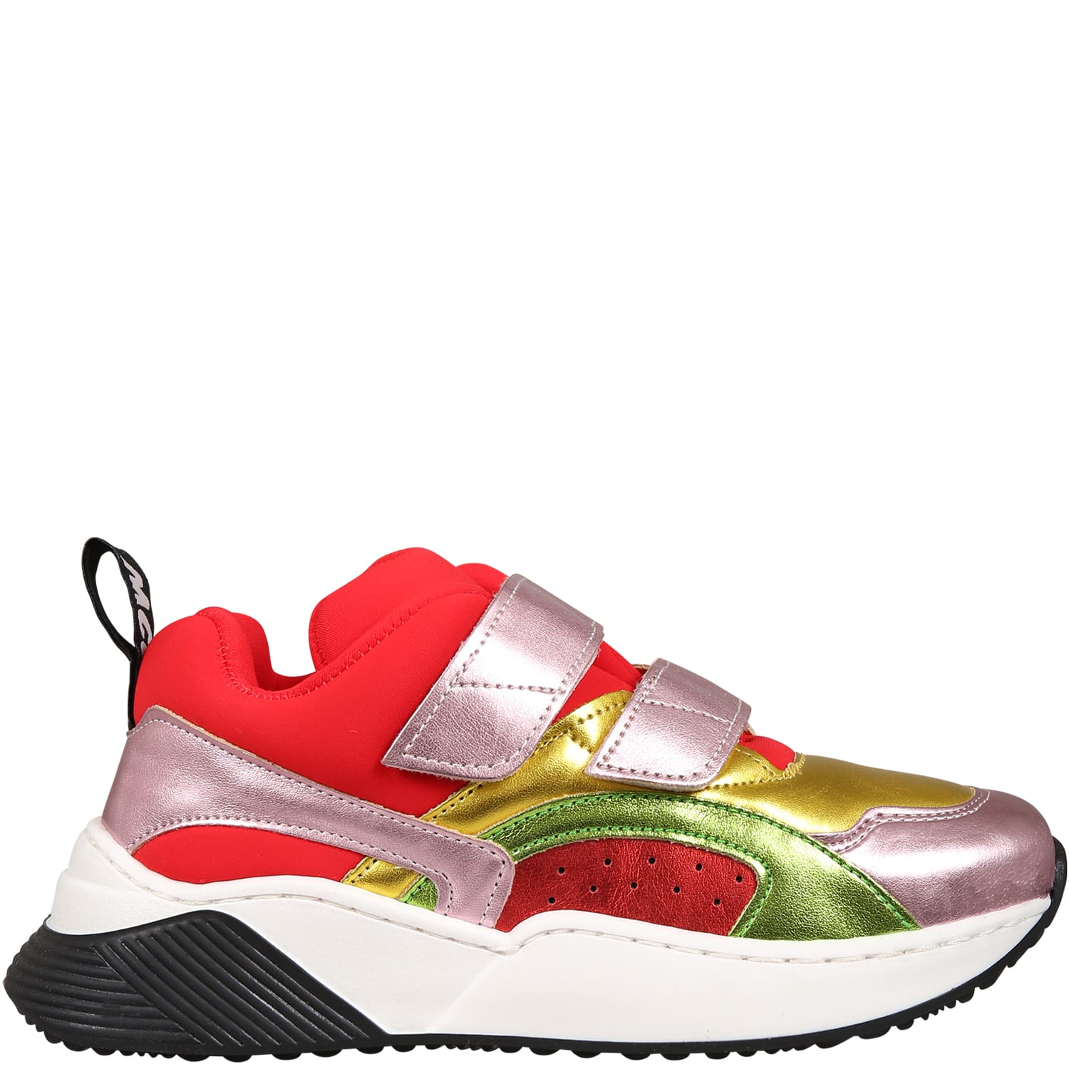 Stella Mccartney Color Block Faux Leather Strap Sneakers In Multicolor