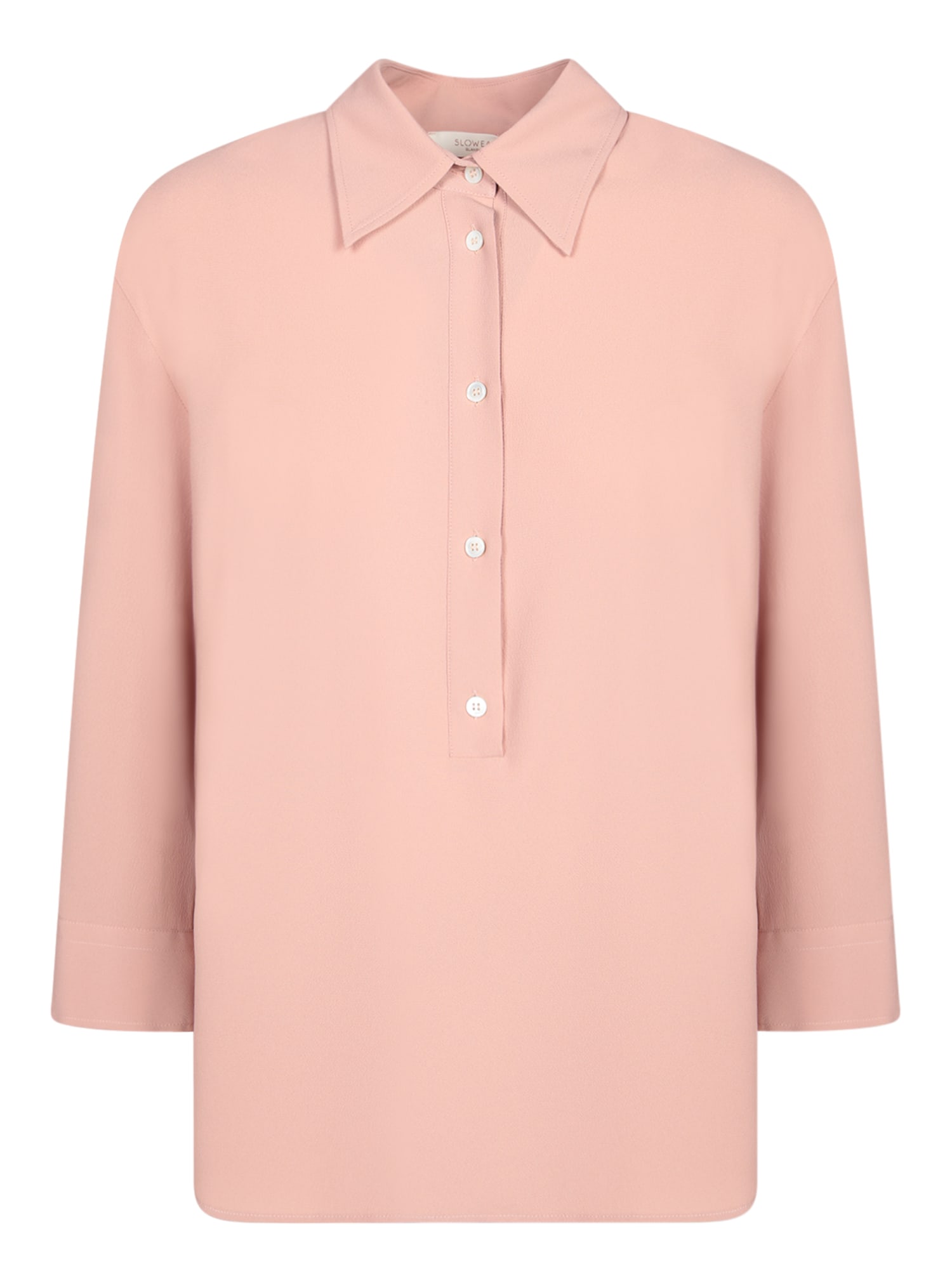 Shop Incotex Pink Silk Crepe Blouse