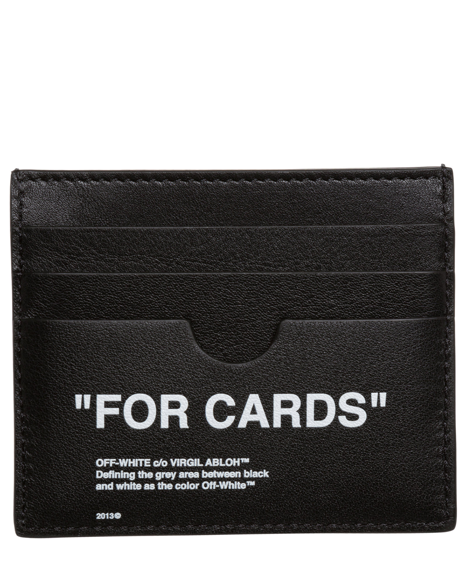 Off-White Quote Leather Credit Card Holder