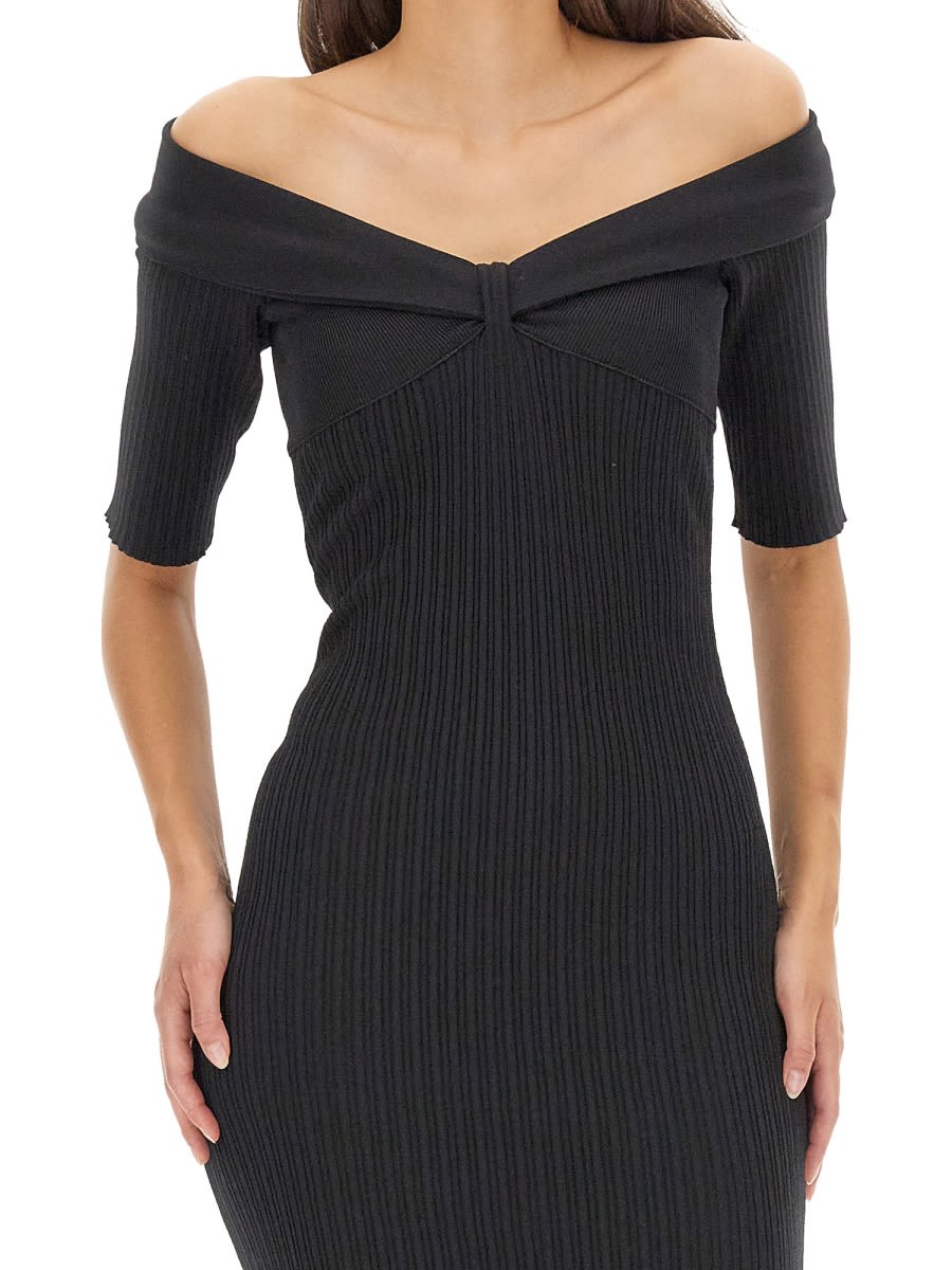 Shop Philosophy Di Lorenzo Serafini Off-the-shoulder Dress In Black