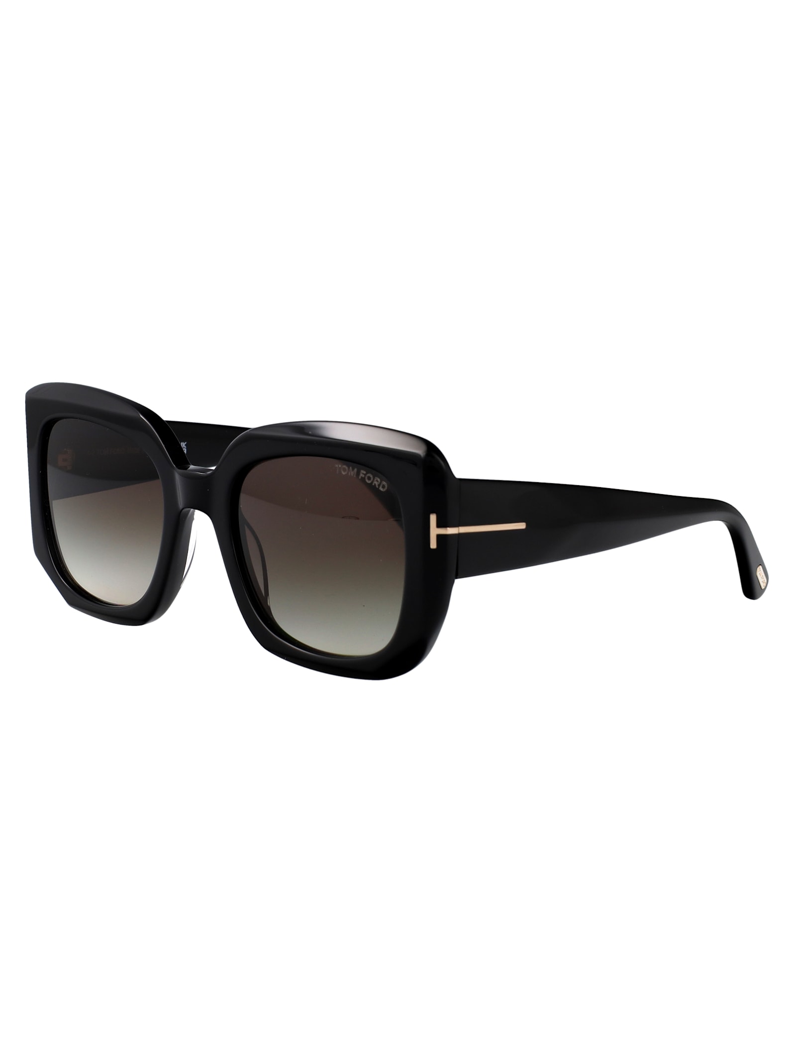 Tom Ford Geometric Frame Sunglasses In Black