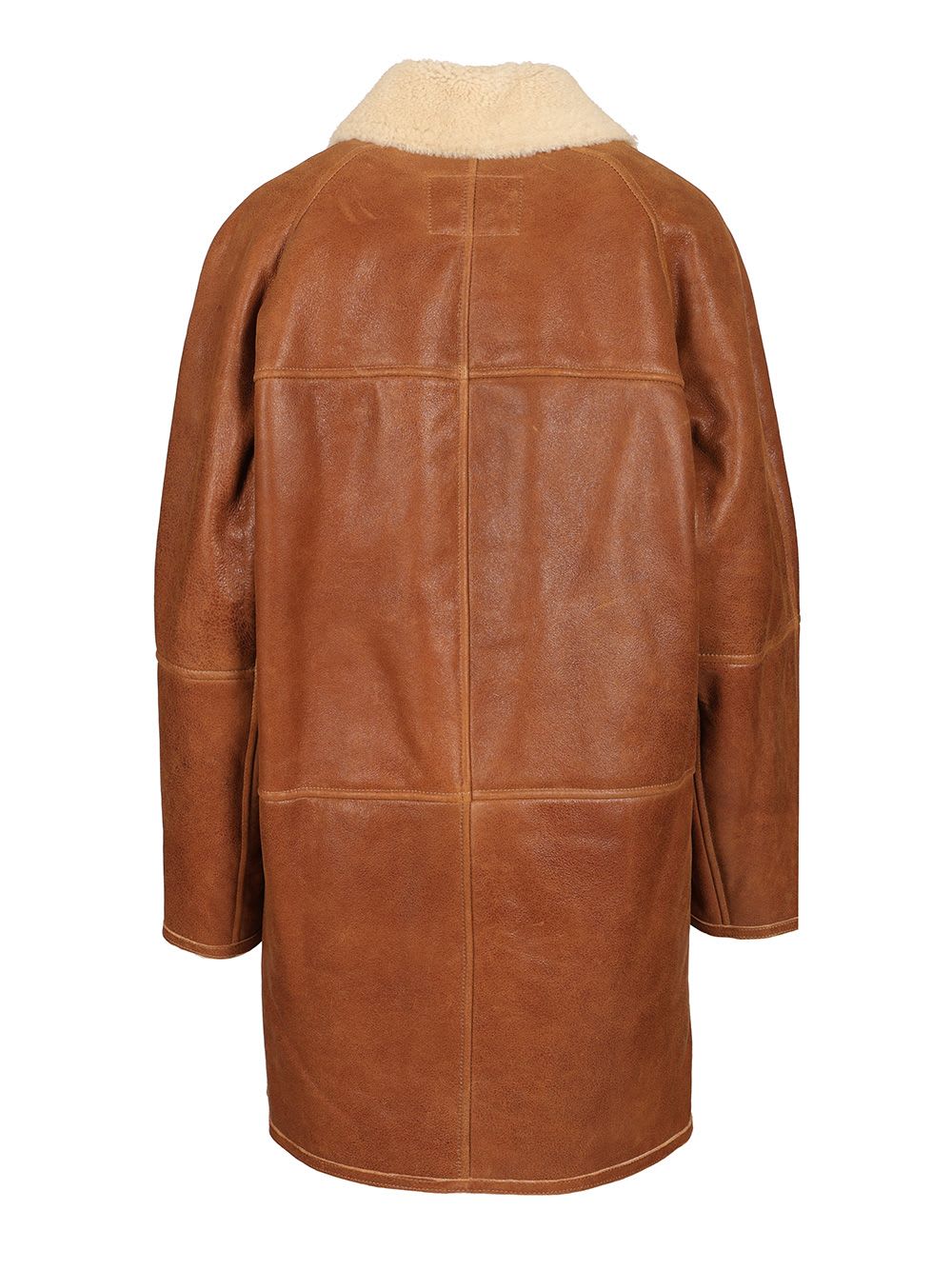 Isabel Marant Longline Jacket Shearling Collar In Brown