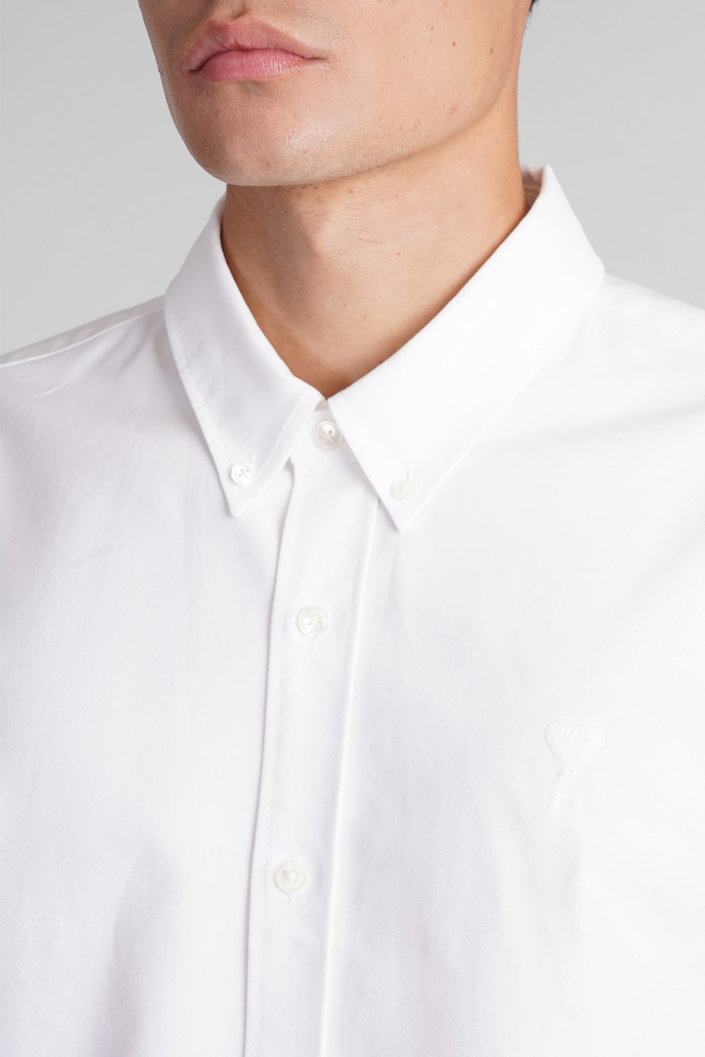 Ami Alexandre Mattiussi Shirt In White Cotton In White