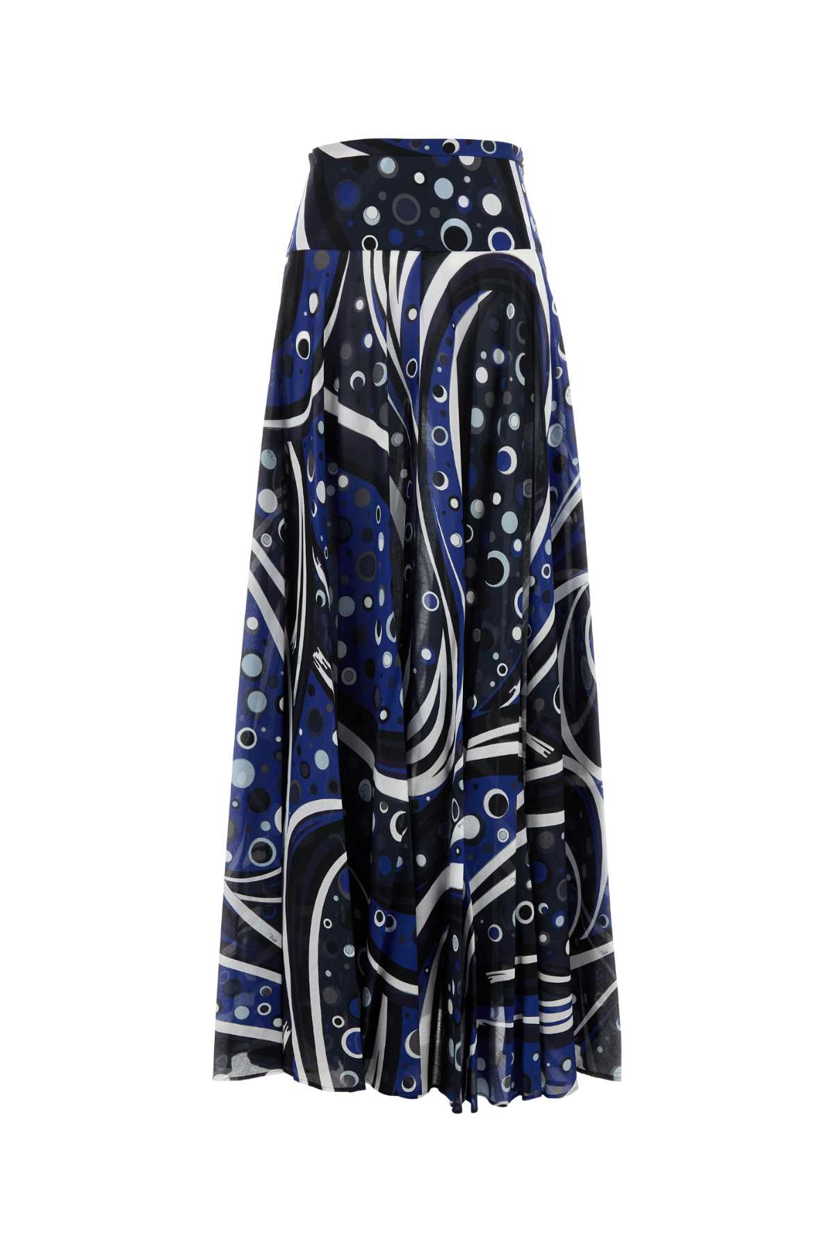 Shop Pucci Printed Cotton Skirt In Navy