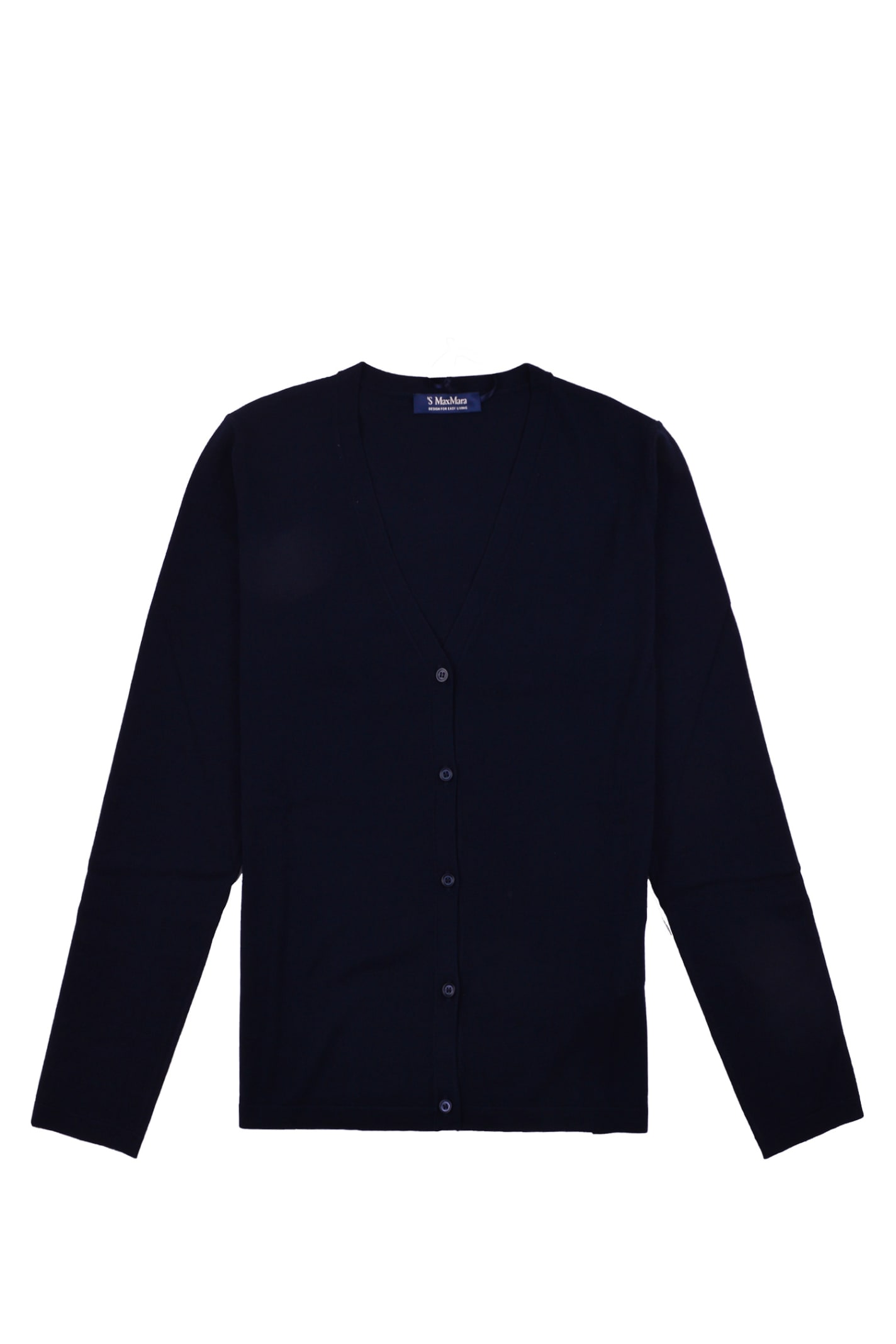 MaxMara blue button good down cardigan