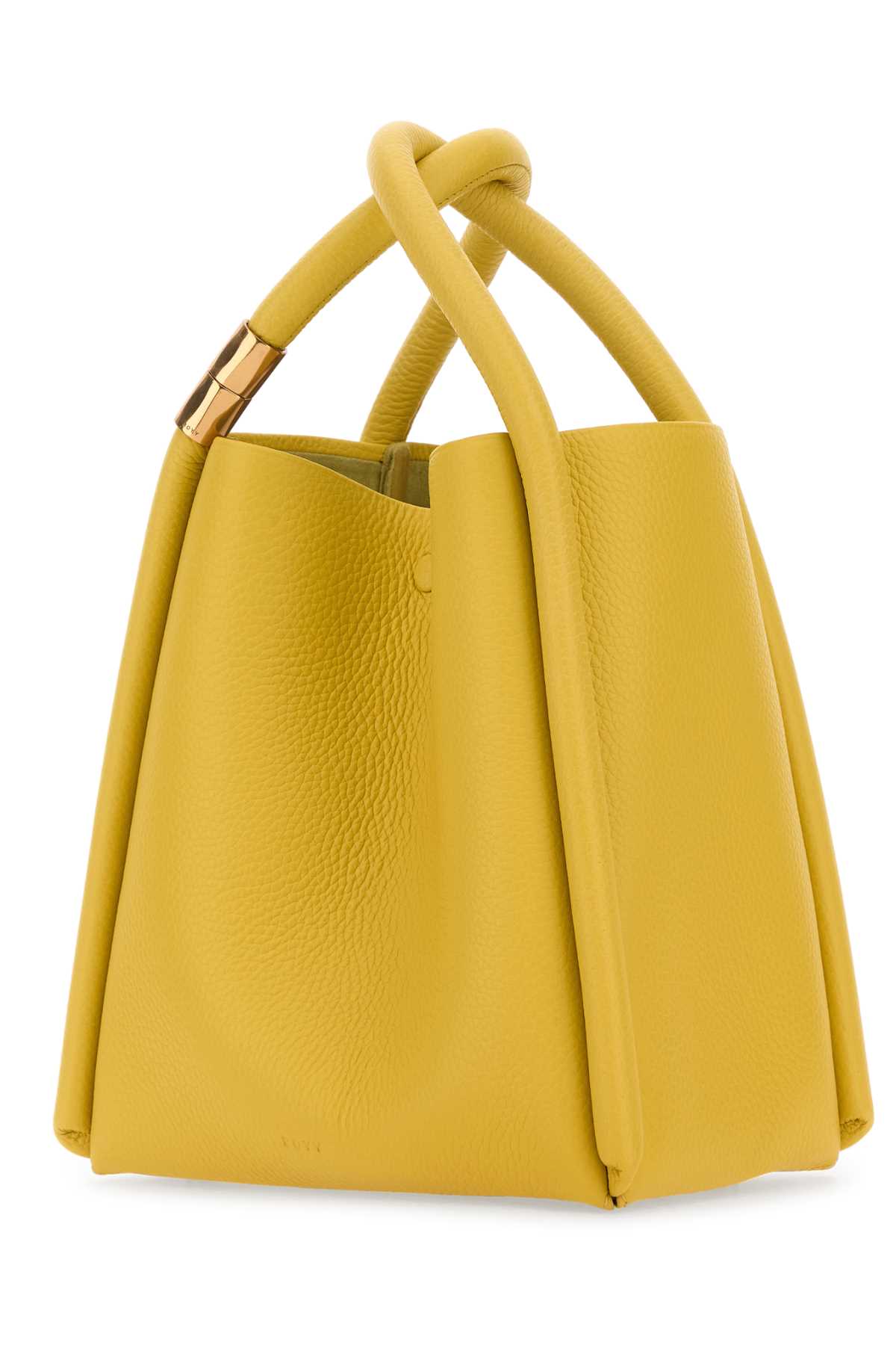 Shop Boyy Mustard Leather Lotus 20 Handbag In Bamboo